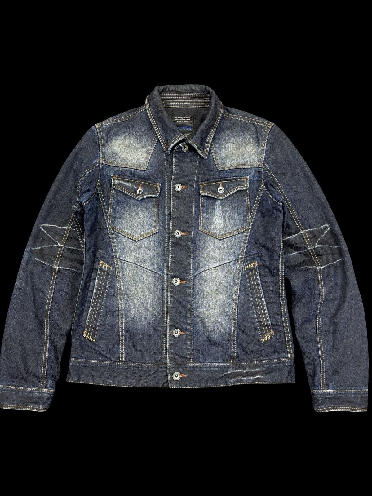 Japanese Brand Very Rare NCFM Sick Indigo Stone Wash Trucker Jacket F820 Size US XS / EU 42 / 0 - 1 Thumbnail