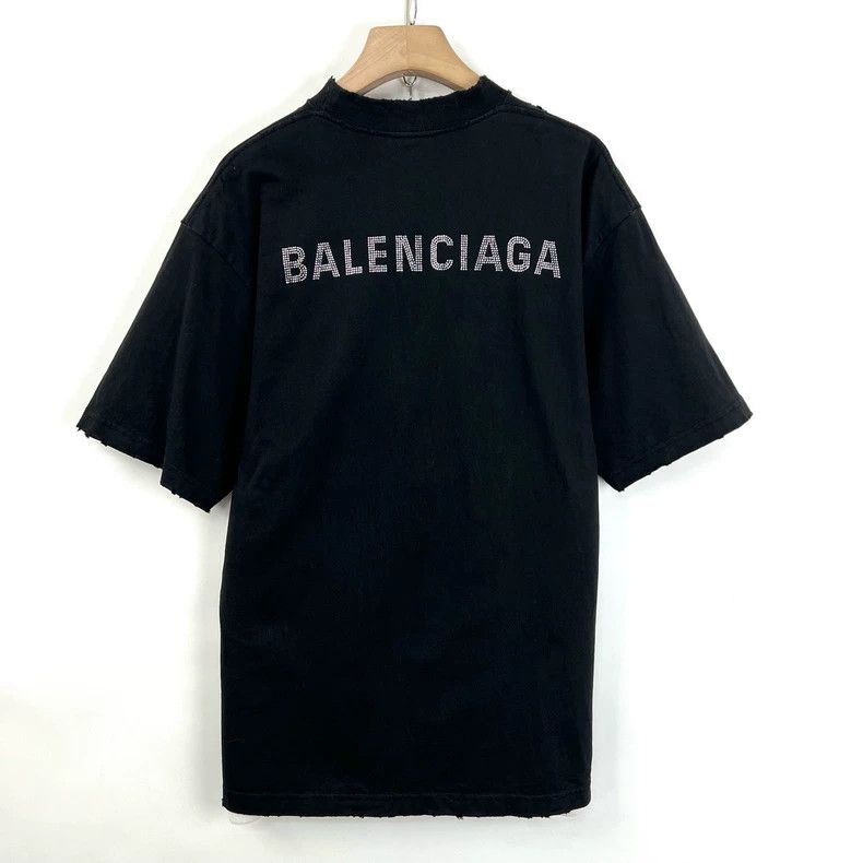 Balenciaga Balenciaga Black rhinestone logo before and after making o Size US S / EU 44-46 / 1 - 1 Thumbnail