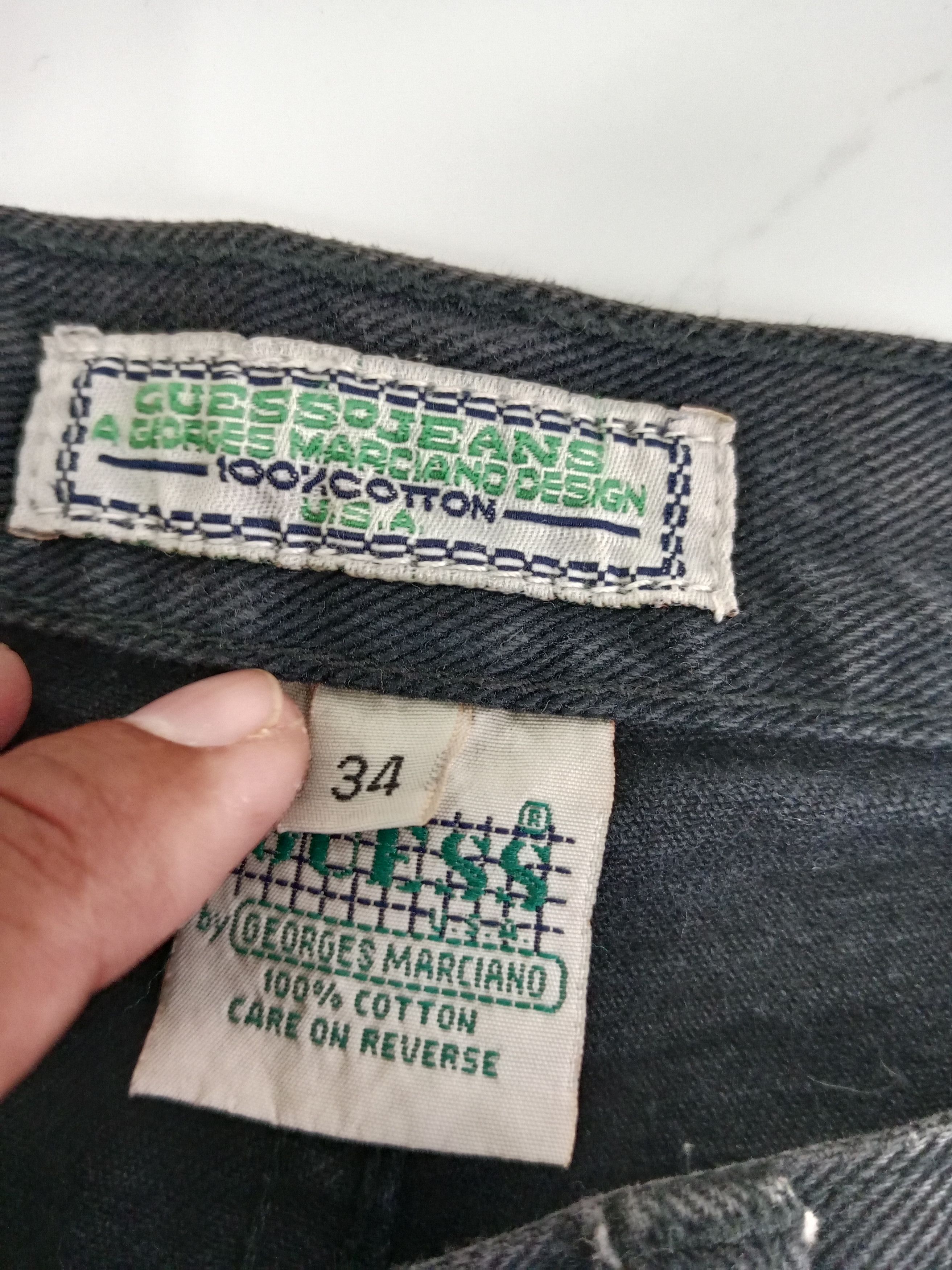 Guess Vintage Guess Jeans by Georges Marciano Black Denim Size US 33 - 8 Thumbnail