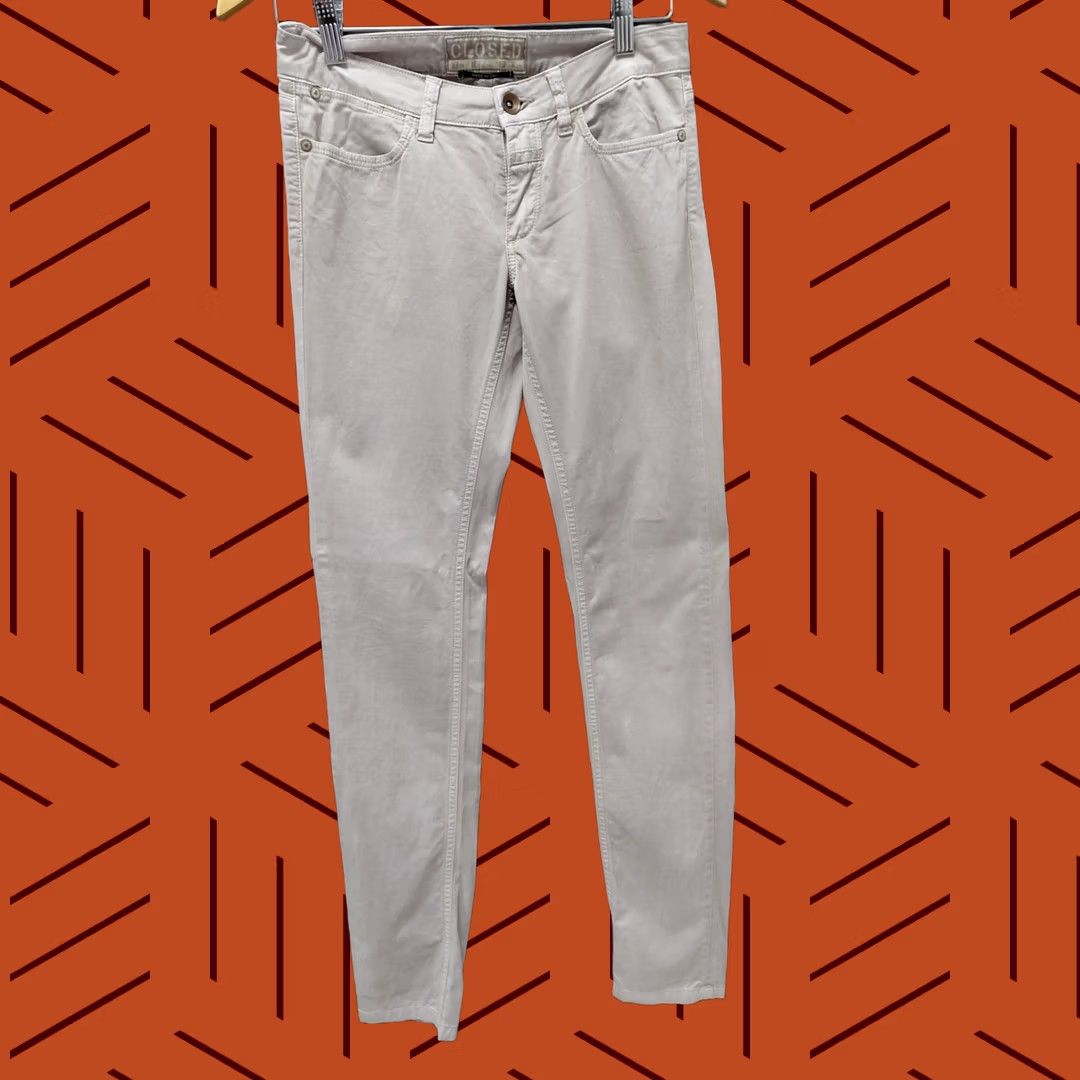 CLOSED Closed C97832 31A-2L Beige Denim Pants Women Slim Fit Stretch Size 25 Size 42" / US 20 - 1 Thumbnail