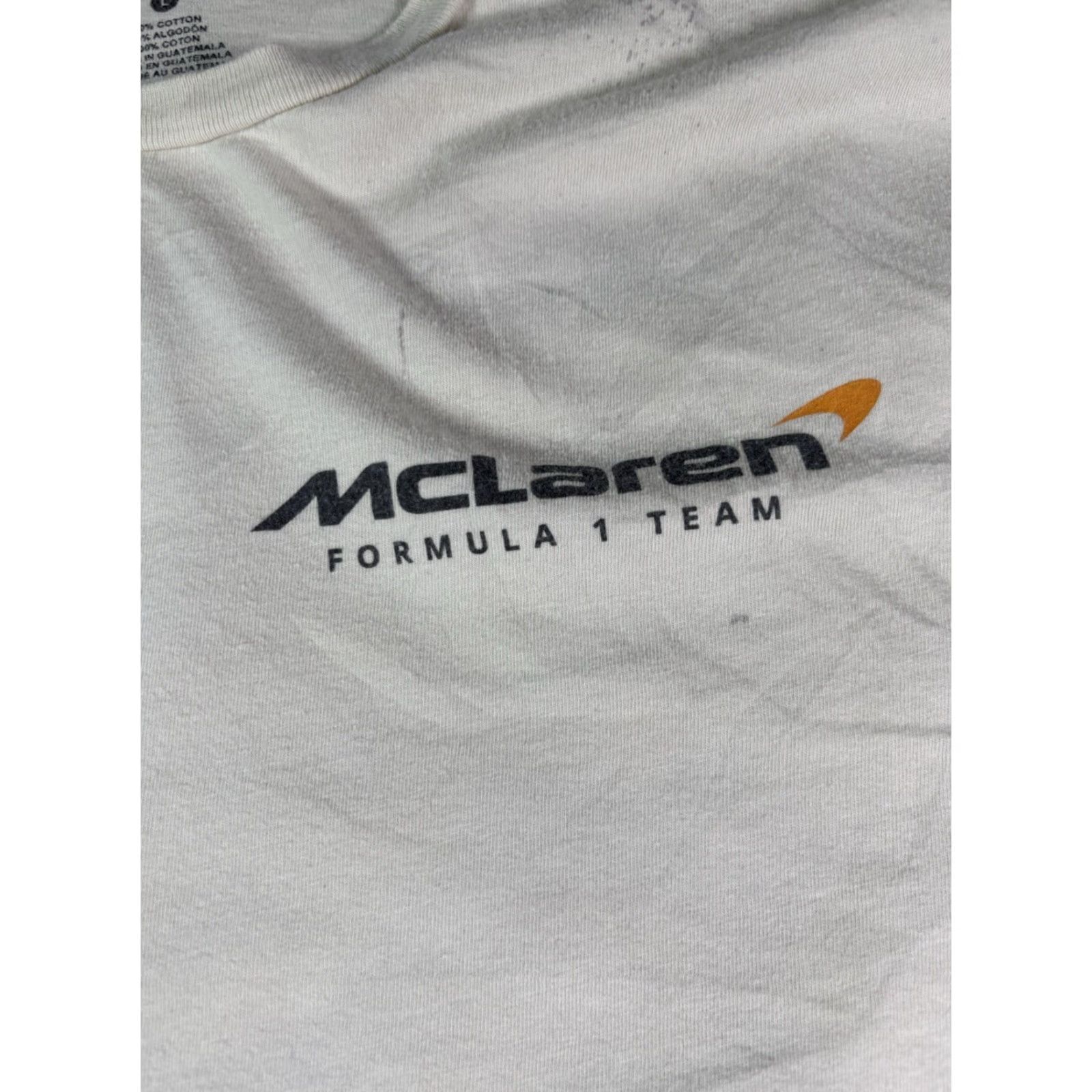 Vintage McLaren Formula 1 Racing Graphic Tee Shirt Mens Large White Size US L / EU 52-54 / 3 - 6 Thumbnail