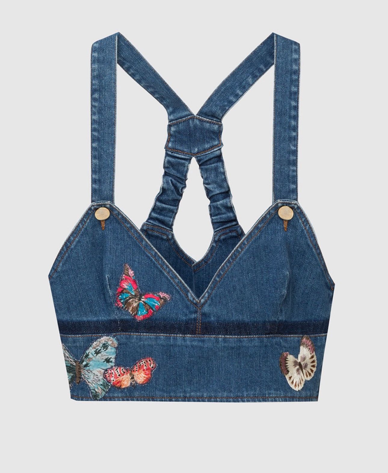 Valentino Last Valentino Embroidered Denim Top Size L / US 10 / IT 46 - 1 Thumbnail