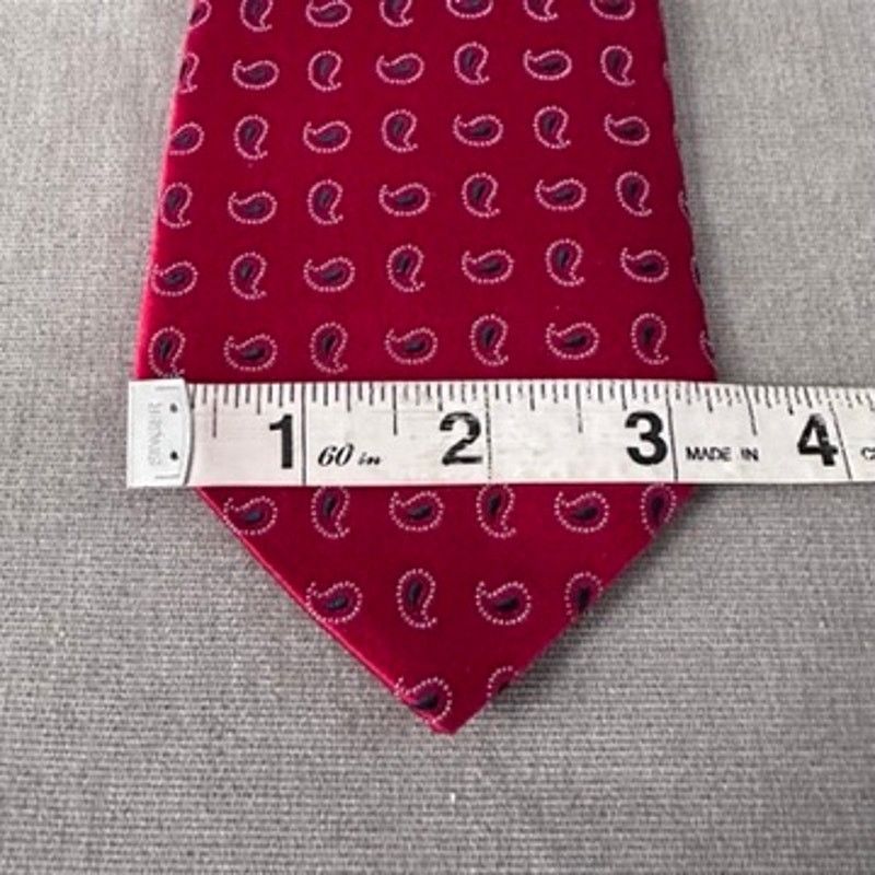 Nordstrom Nordstrom red pink small paisley silk tie NWT Size ONE SIZE - 4 Thumbnail