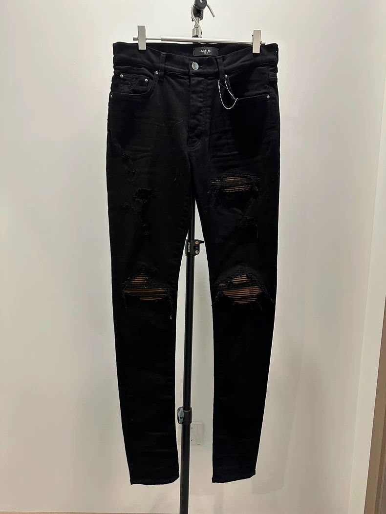 Amiri AmiriBlack slim-fit destroys jeans 2503-Nextarrow Size US 31 - 1 Thumbnail