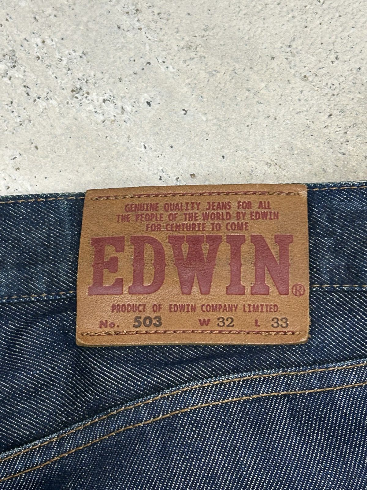 Edwin Edwin Japan 503 Regular Creased Line Whiskers Washed Size US 31 - 13 Thumbnail