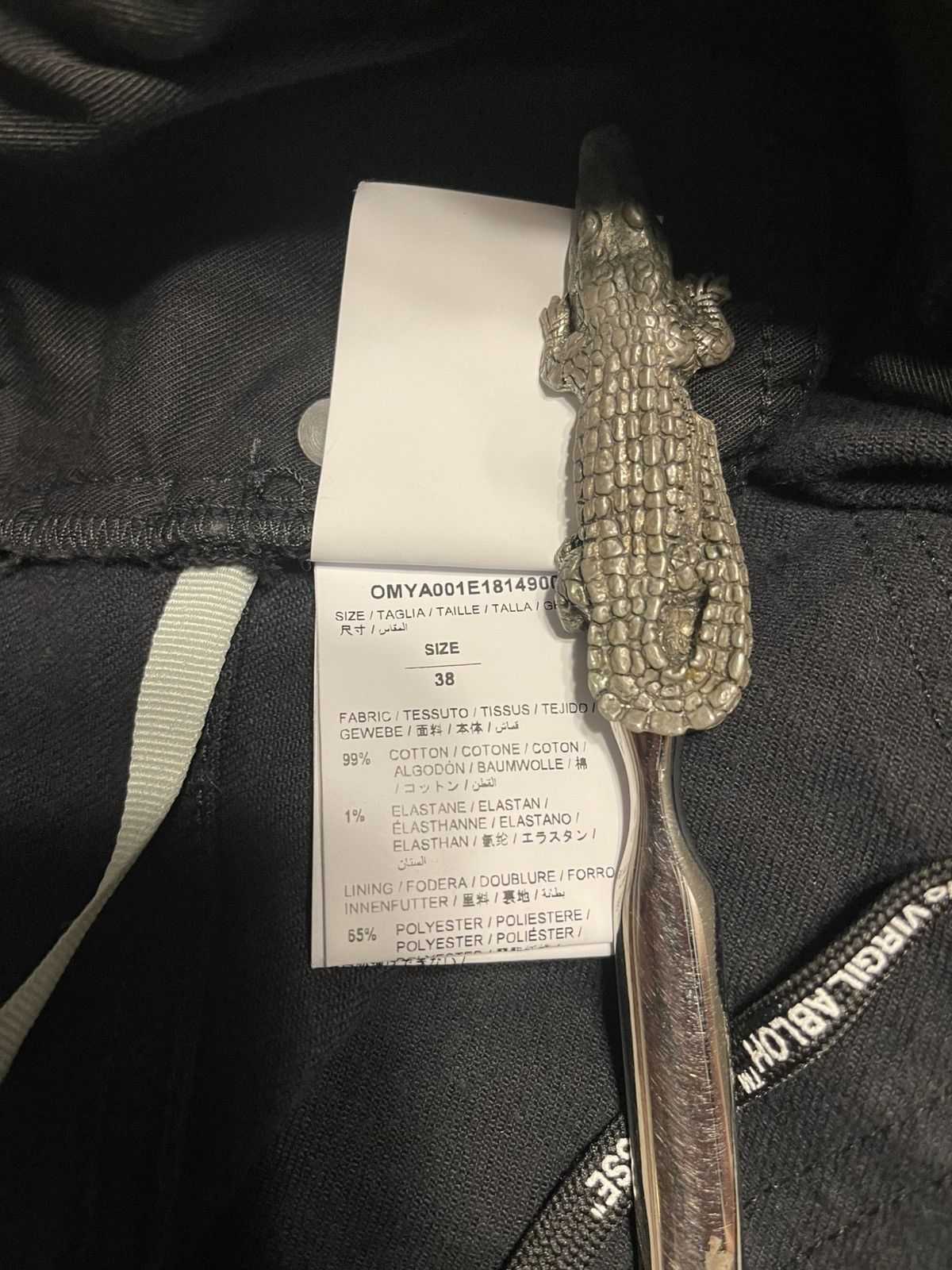 Off-White × Virgil Abloh OFF-WHITE C/O VIRGIL ABLOH RARE BLACK DENIM JEANS SIZE 38X30 Size US 38 / EU 54 - 13 Thumbnail