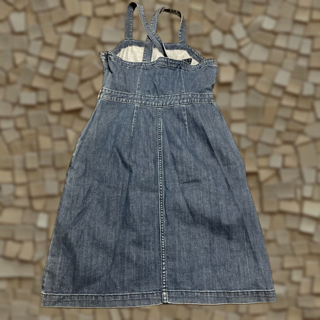 Vintage Universal Thread Dress Women Size 6 Blue Denim Sleeveless Knee Length Casual Womens Size 28" / US 6 / IT 42 - 1 Thumbnail