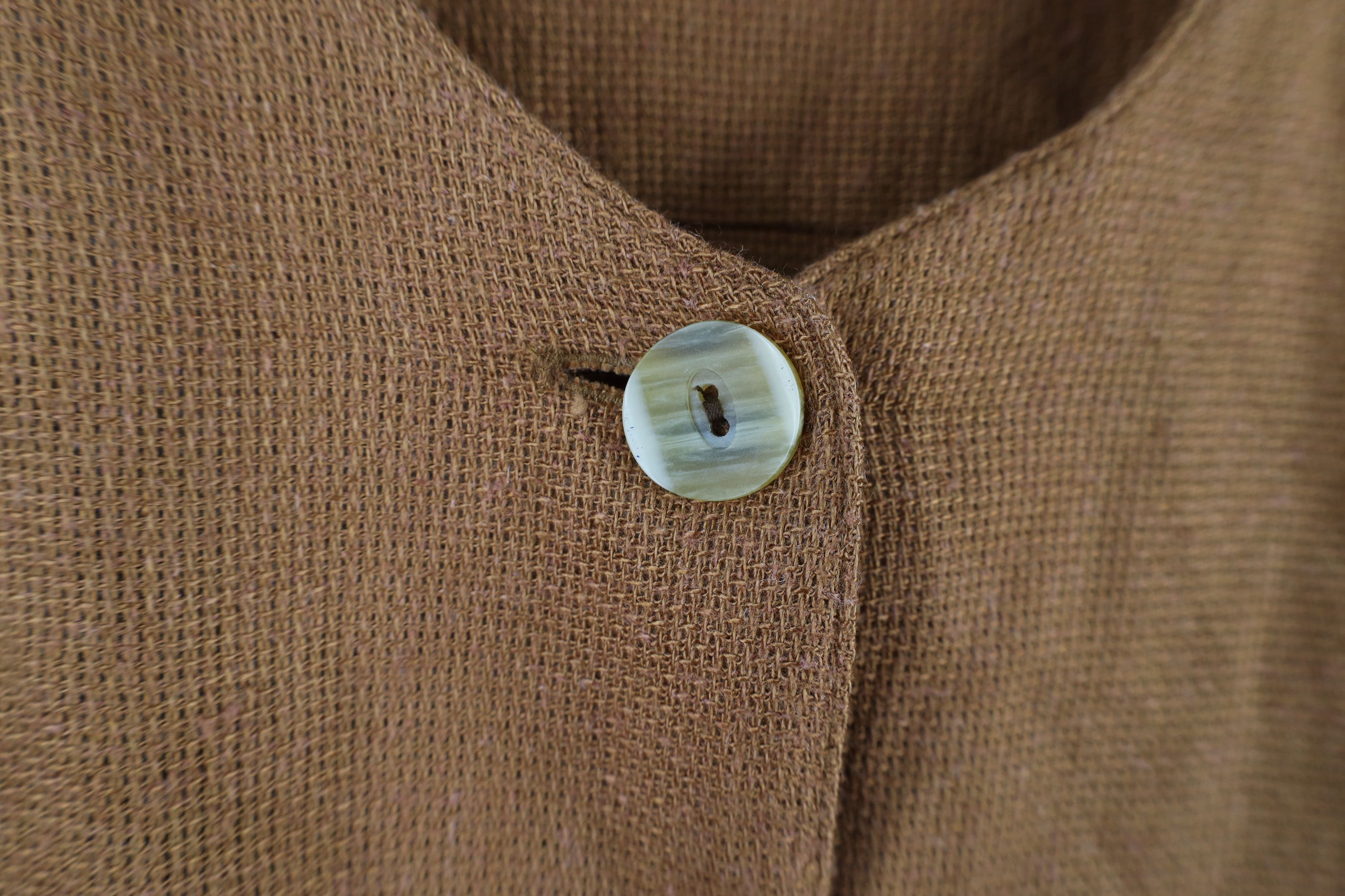 Vintage Vintage 90s Lagenlook Linen Blend Tunic Button Shirt Brown Size XXL / US 16-18 / IT 52-54 - 5 Thumbnail