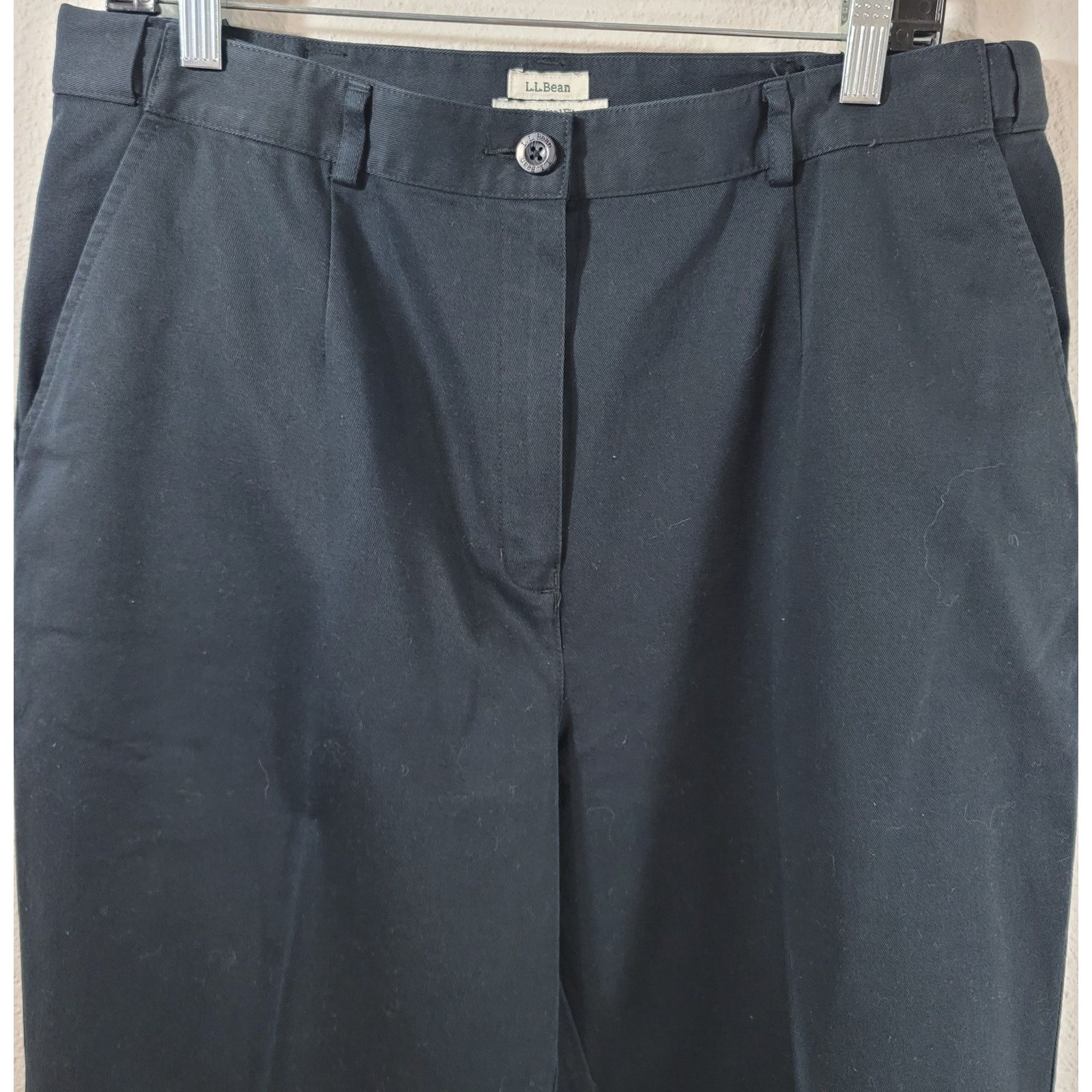 L.L. Bean L.L. Bean Black Pleated Front Original Fit Dress Pants 16 Size 38" / US 16 / IT 52 - 6 Thumbnail