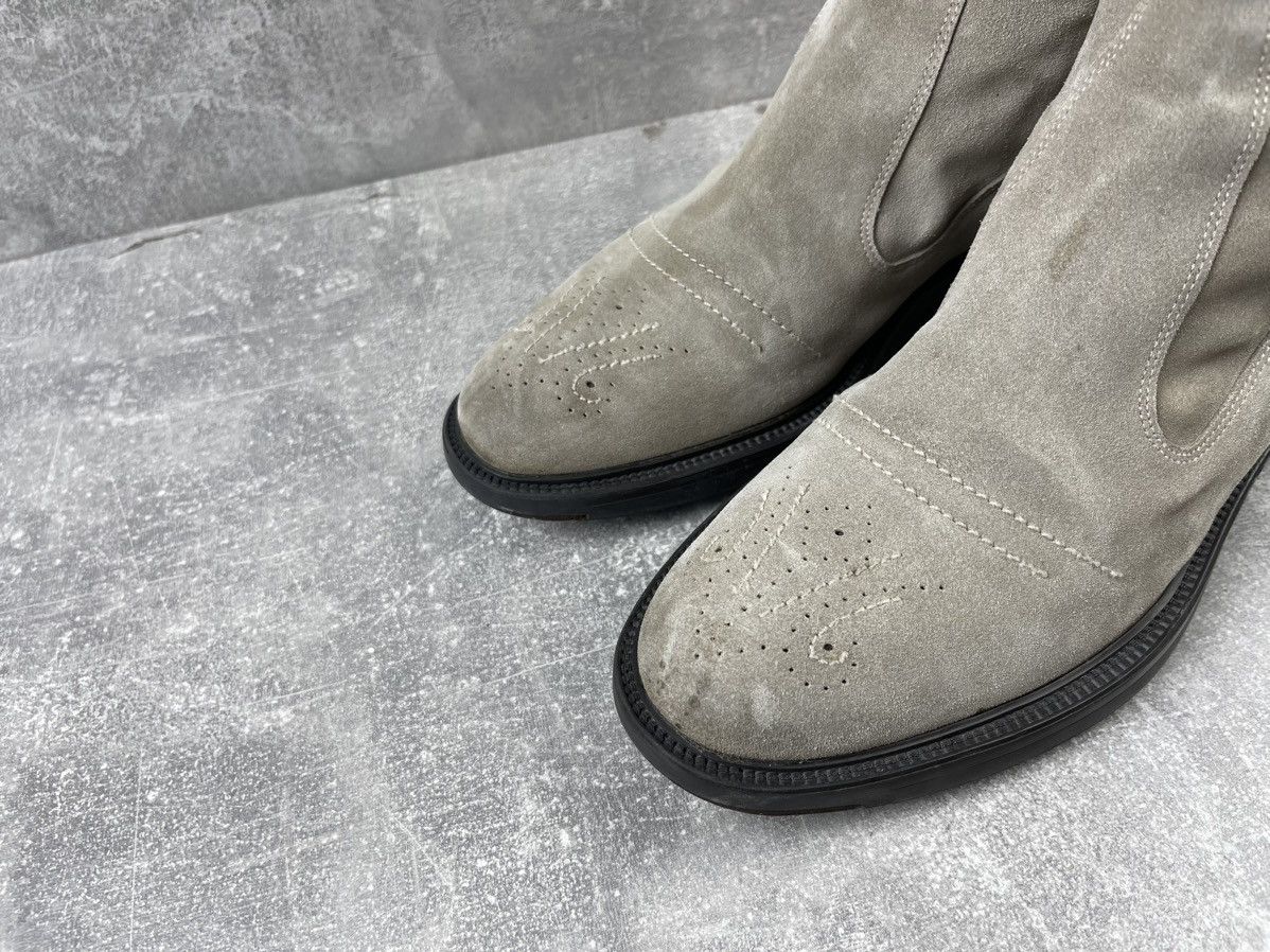 Santoni × Vintage Santoni Beige Half Brogue Suede Zip Belted Hight Boots Size US 9 / IT 39 - 3 Thumbnail