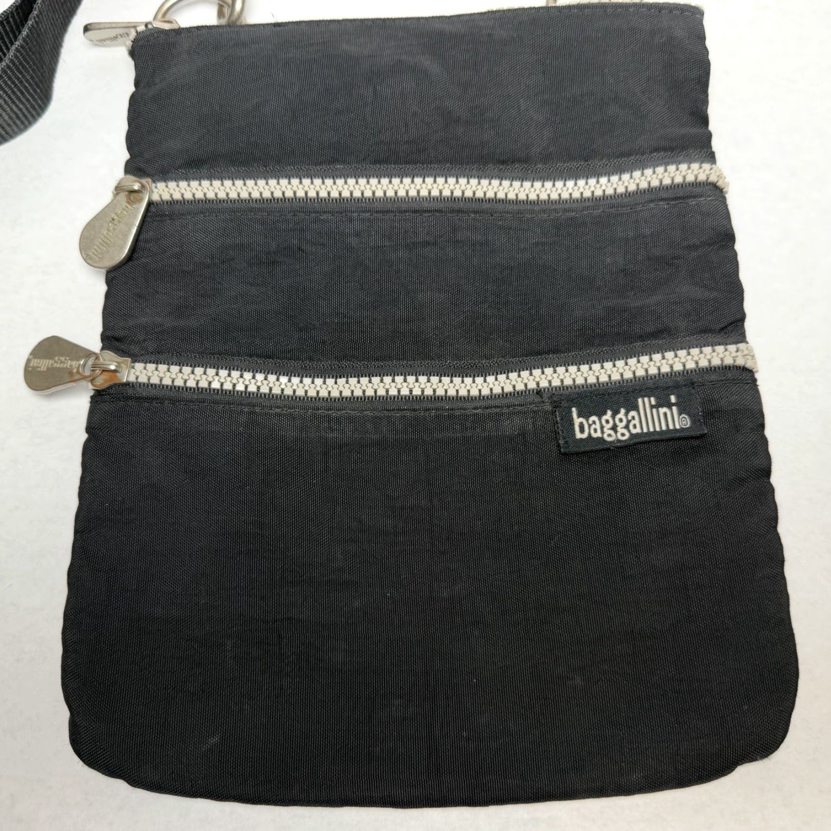 Vintage Baggallini Purse Crossbody Nylon Side Zipper Organizer Adjustable Strap Black Small Women Size ONE SIZE - 3 Thumbnail