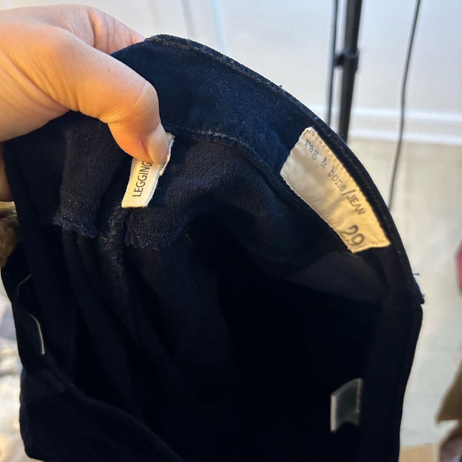 Rag & Bone Rag & Bone Midnight Navy Velour Legging Pants Size 29" - 4 Thumbnail