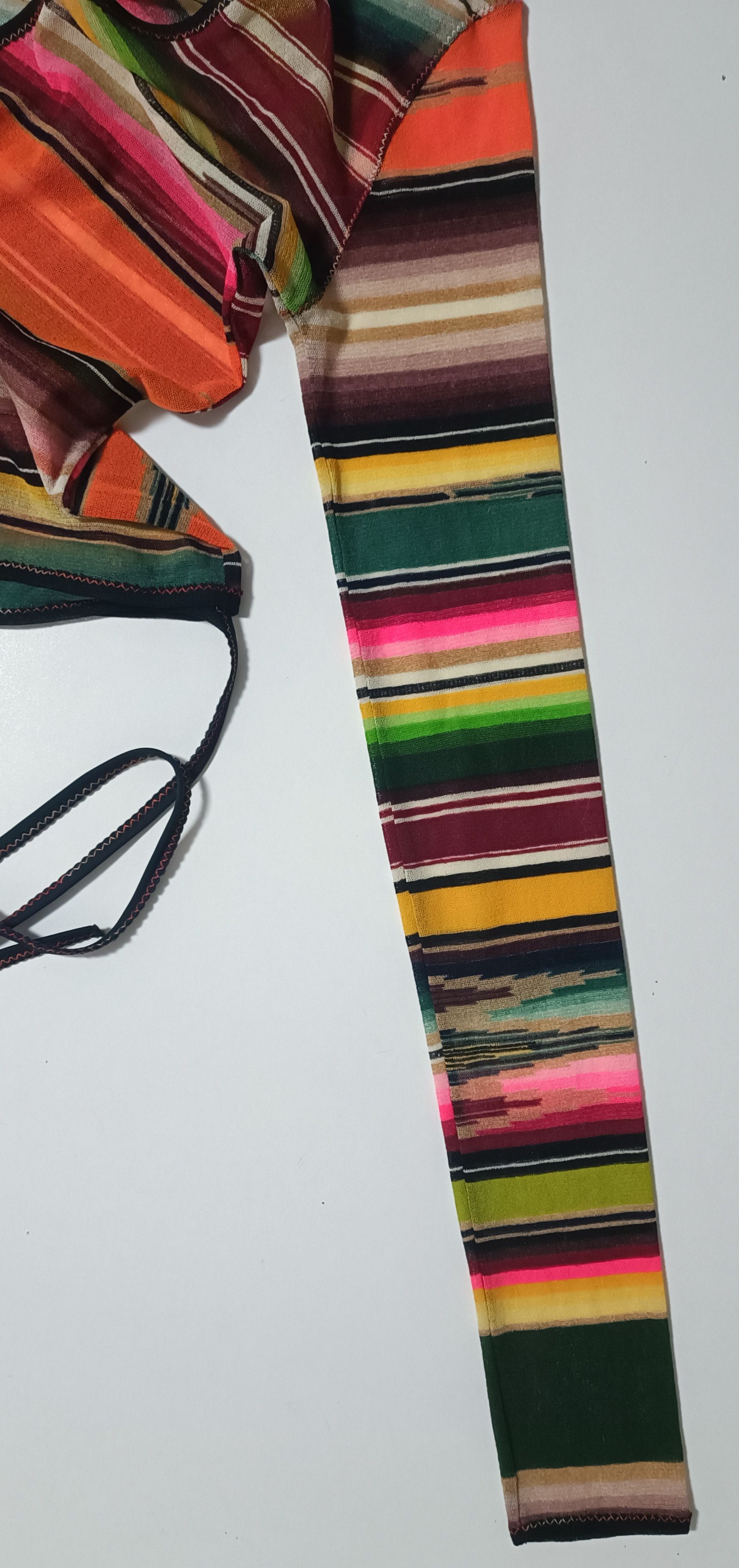 Jean Paul Gaultier SS2005 - Multicolor stripes mesh Crop top Size XS / US 0-2 / IT 36-38 - 12 Thumbnail