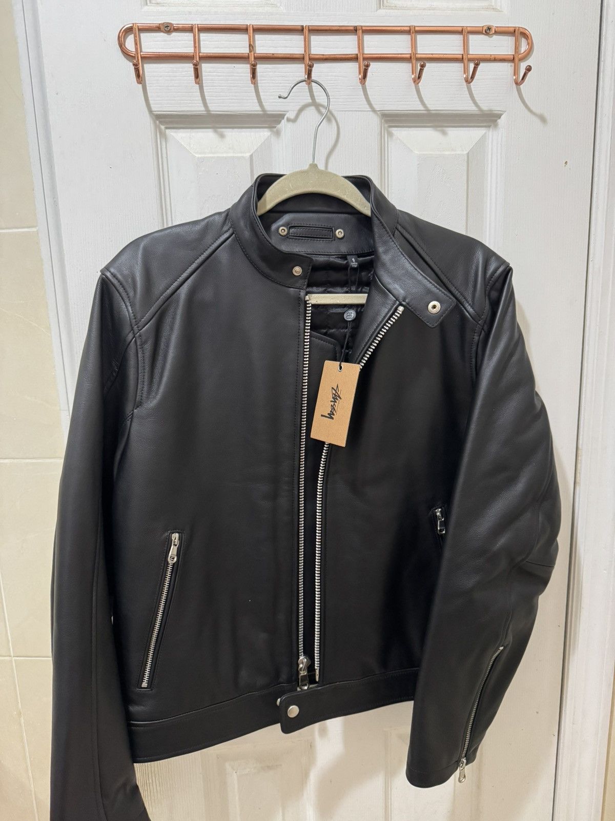Stussy Stussy Cafe Racer Leather Jacket | Grailed