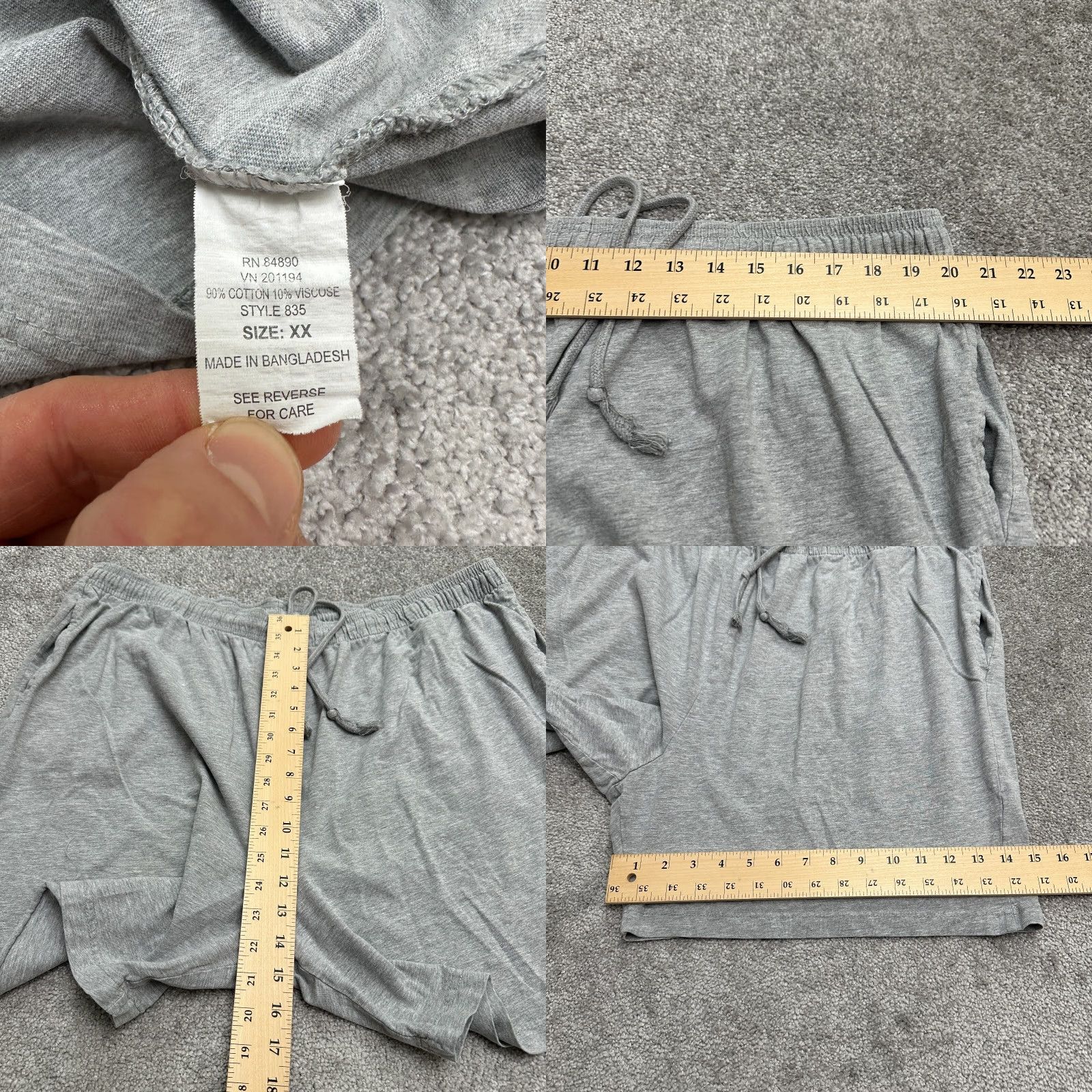 Haband Haband Shorts Mens XXL Gray Cotton Drawstring Elastic Waist Pocket Casual Size US 39 - 8 Thumbnail