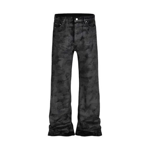 Japanese Brand Heavyweight washed and waxed micro flare hombre baggy jeans Size US 30 / EU 46 - 3 Thumbnail