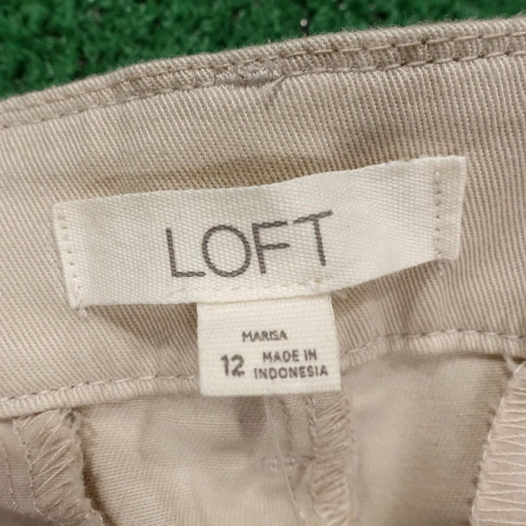Loft LOFT Pants Womens 12 Beige Girlfriend Chino Slim Stretch Twill Pockets Size 34" / US 12 / IT 48 - 6 Thumbnail