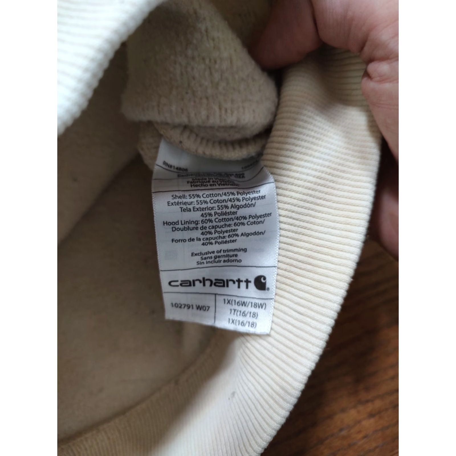 Carhartt VINTAGE Carhartt Womens Plus 1X Hoodie Pullover Sweatshirt Tie Dye Beige Long Sleeve Drawstring 52 in Activewear Womens Size XL / US 12-14 / IT 48-50 - 5 Thumbnail