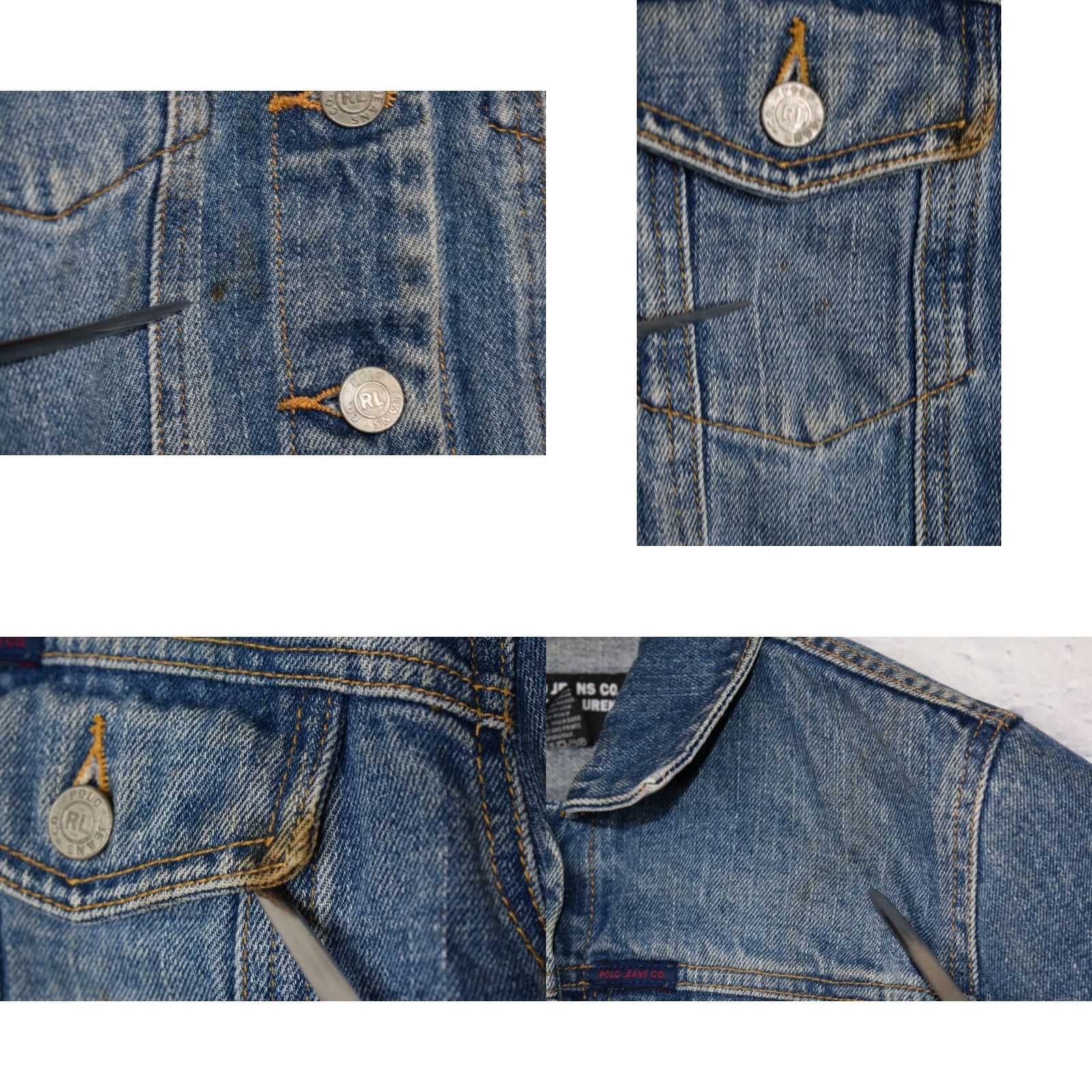 Polo Ralph Lauren VINTAGE Polo Ralph Lauren Denim Trucker Jacket Womens XS Distressed Denim Blue Size XS / US 0-2 / IT 36-38 - 8 Thumbnail