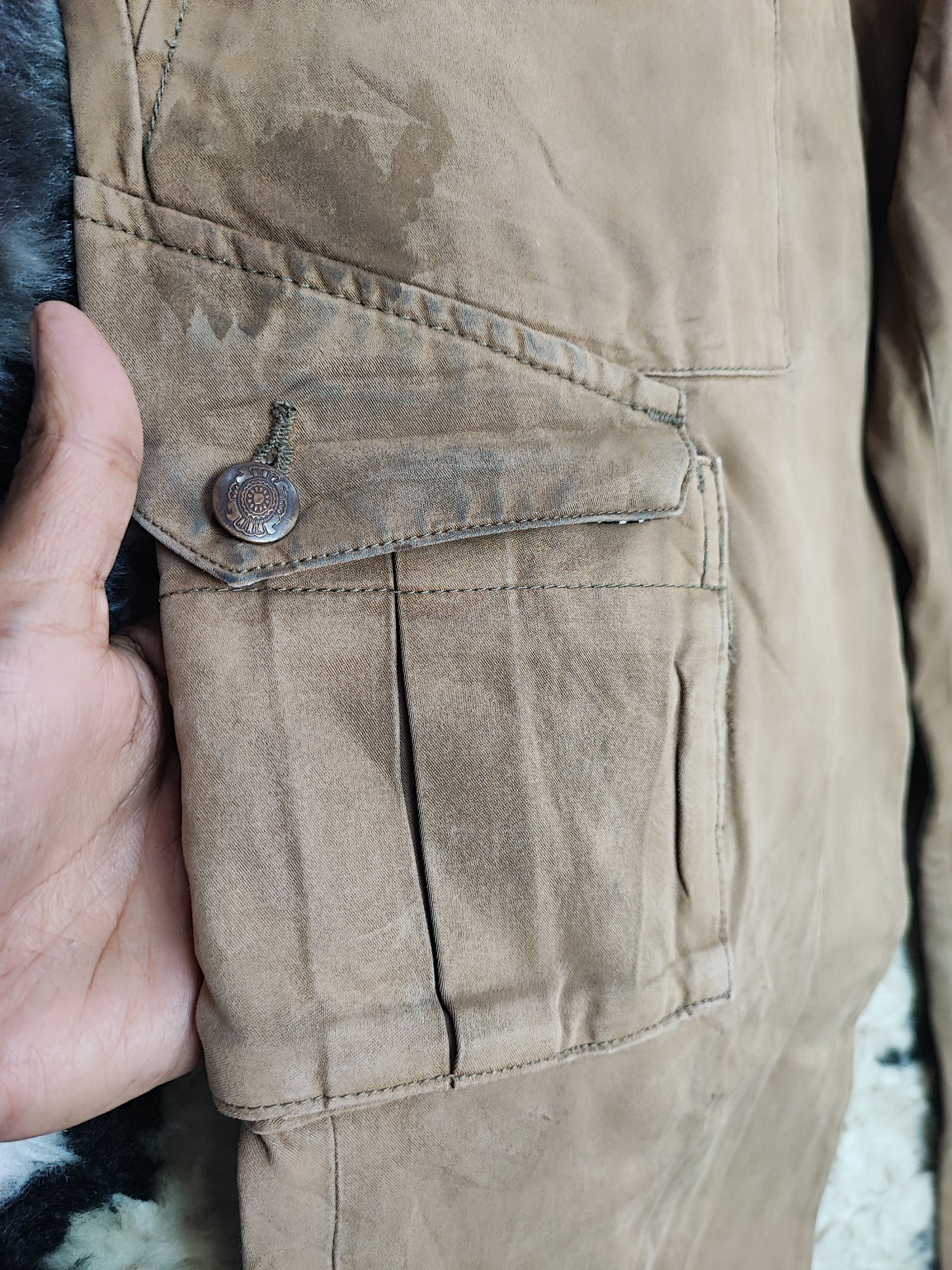 Le Grande Bleu (L.G.B.) PPFM Bondage Distressed Brown Cargo Pants Size US 32 / EU 48 - 10 Thumbnail