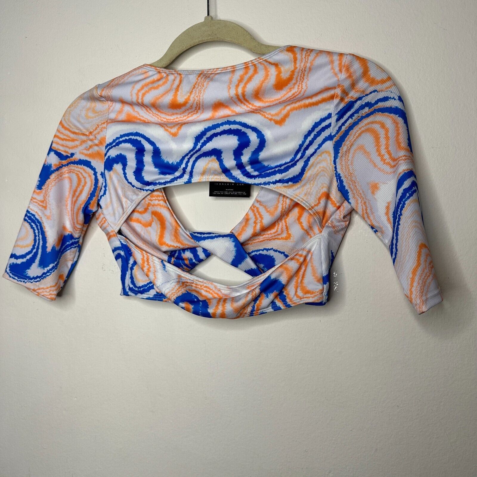 Other NWT Icon Swim Blue Orange Sunset Dive Wave Twist Front Top S Size S / US 4 / IT 40 - 3 Thumbnail