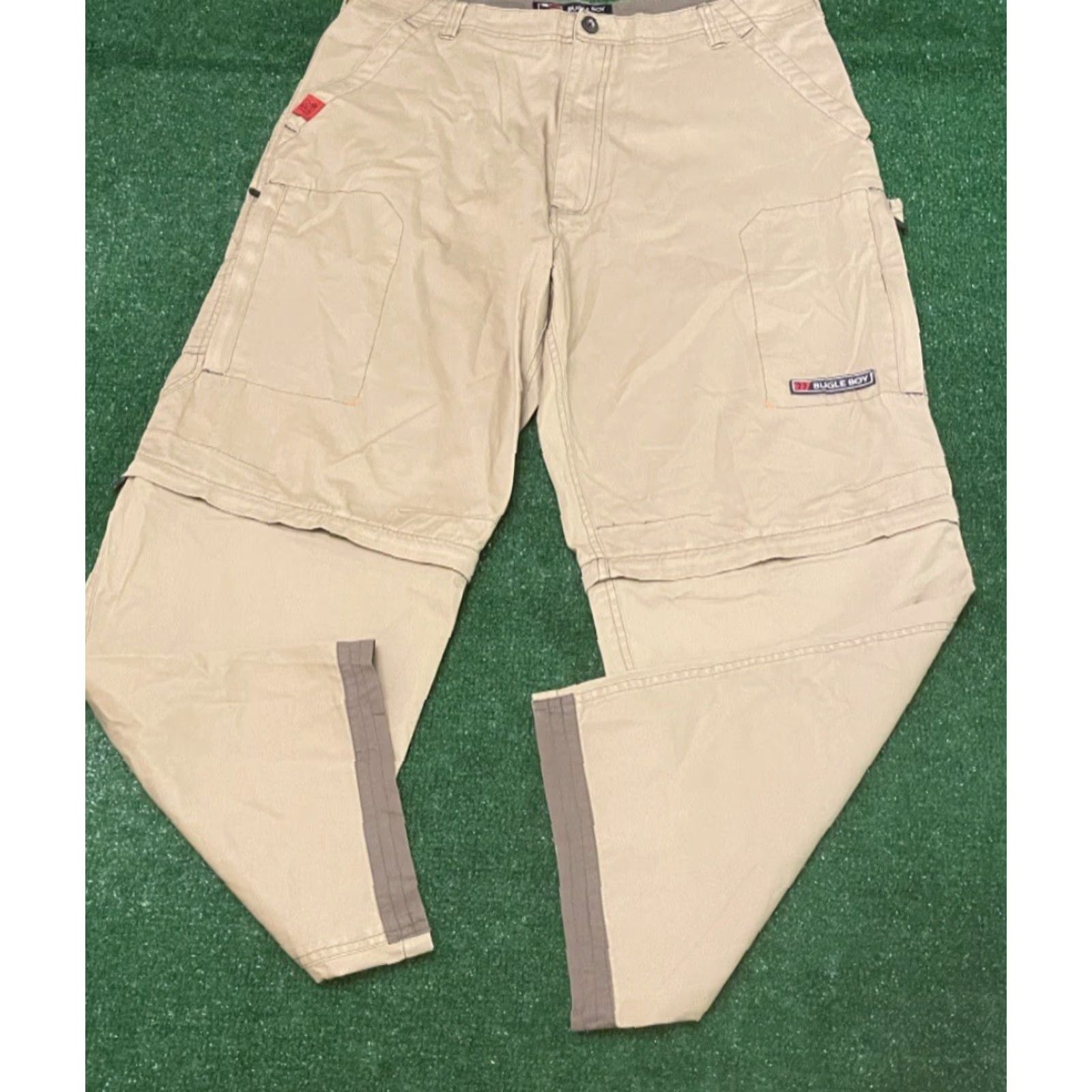 Bugle Boy VINTAGE Bugle Boy Jeans Mens Size 36 Khaki 90s Y2K Grunge Skater Cyber Raver Cargos Baggy Wide-Leg JNCO Size US 36 / EU 52 - 3 Thumbnail