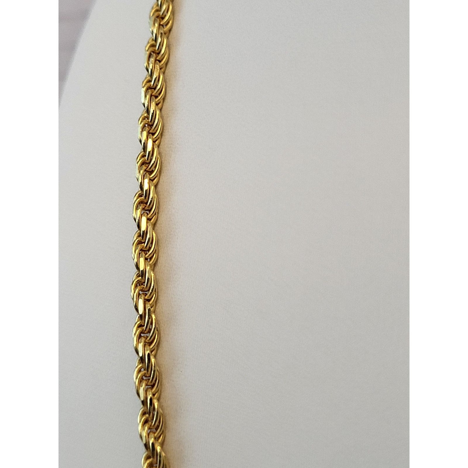 Other Sterling Silver 925 3mm Rope Italy Necklace Gold Color 20" Size ONE SIZE - 6 Thumbnail