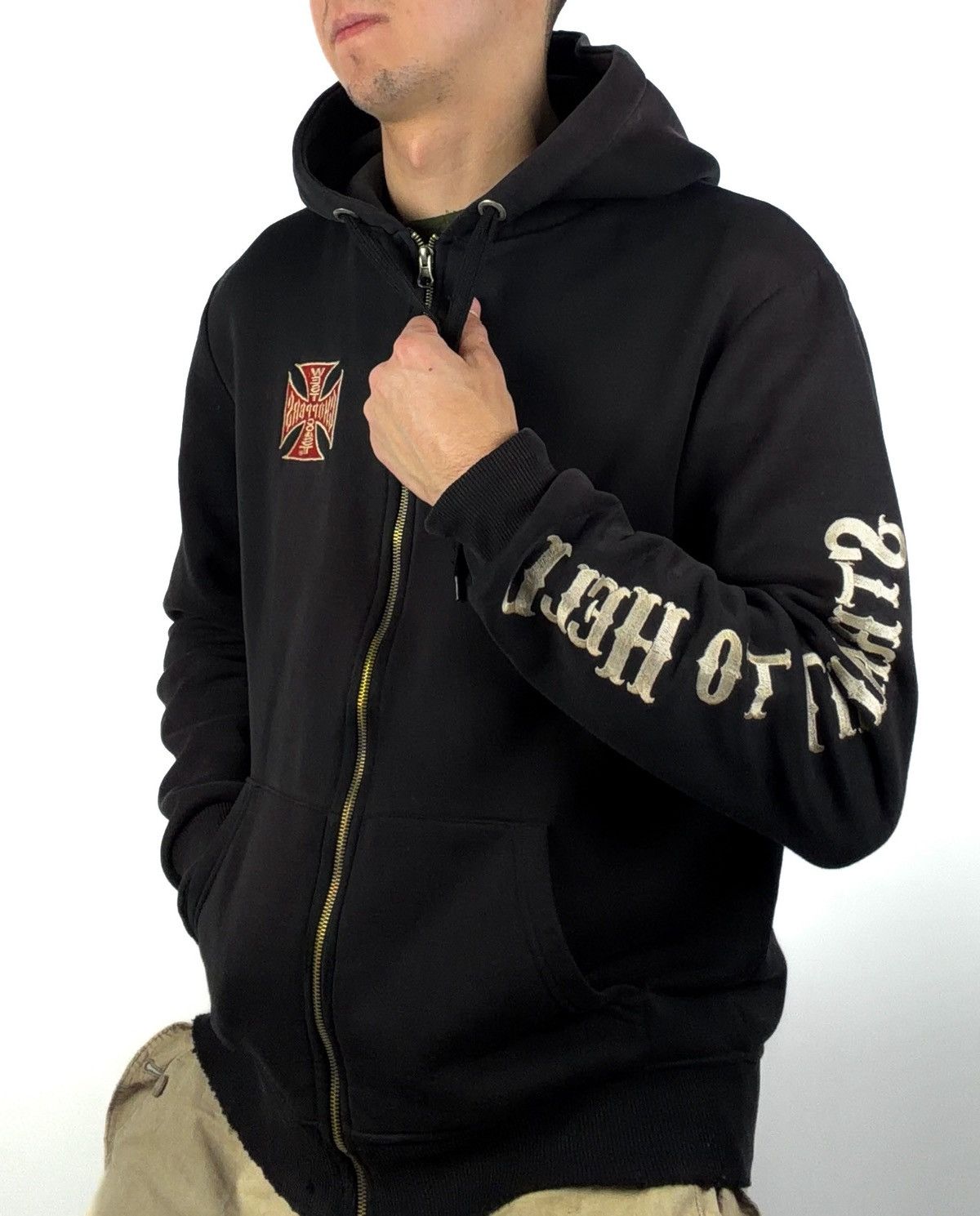 West Coast Choppers West Coast Choppers Faded Zip Hoodie Straight To Hell Y2K Size US L / EU 52-54 / 3 - 2 Thumbnail