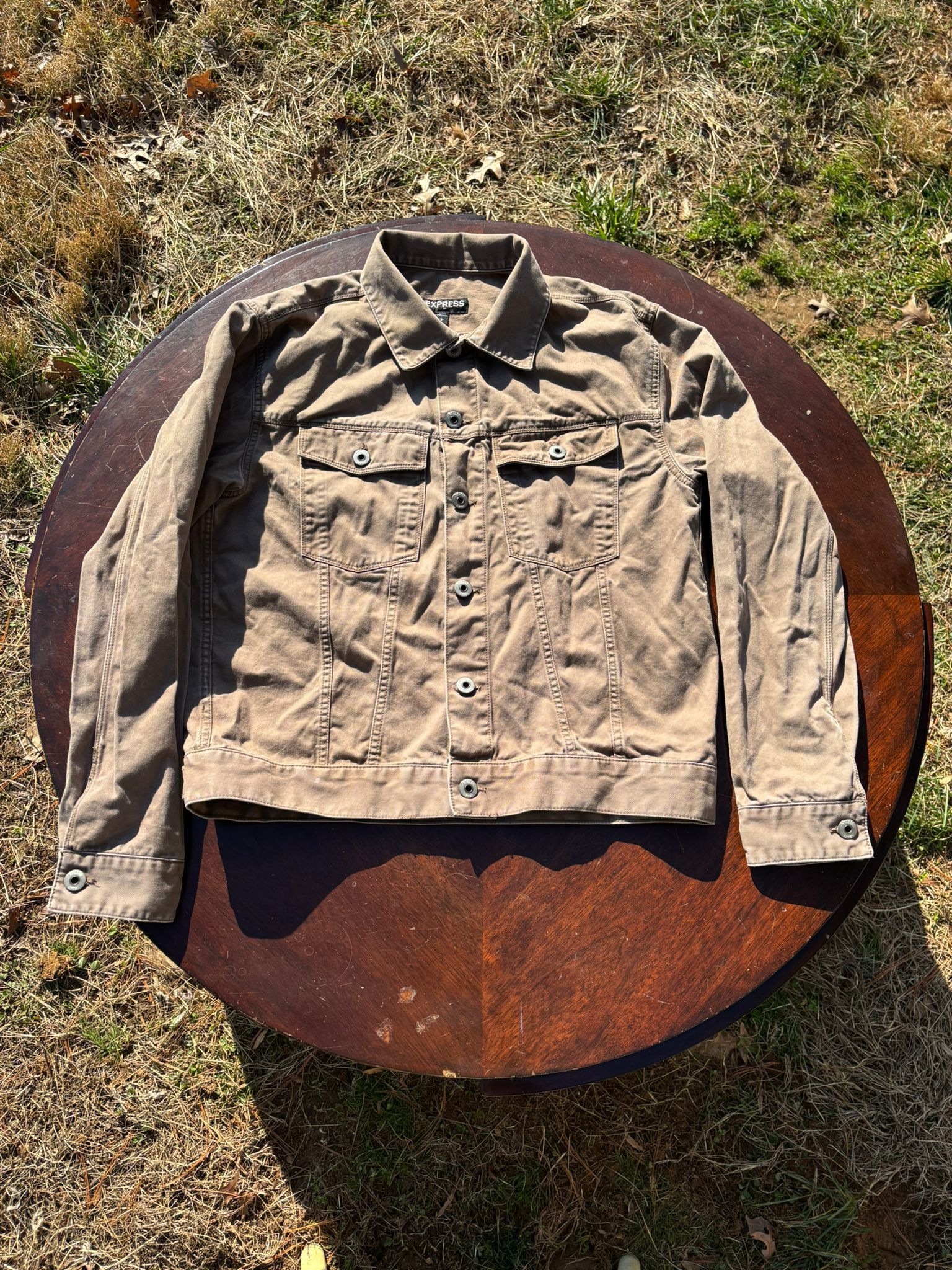 Express Brown Demin Jacket Size US L / EU 52-54 / 3 - 1 Thumbnail