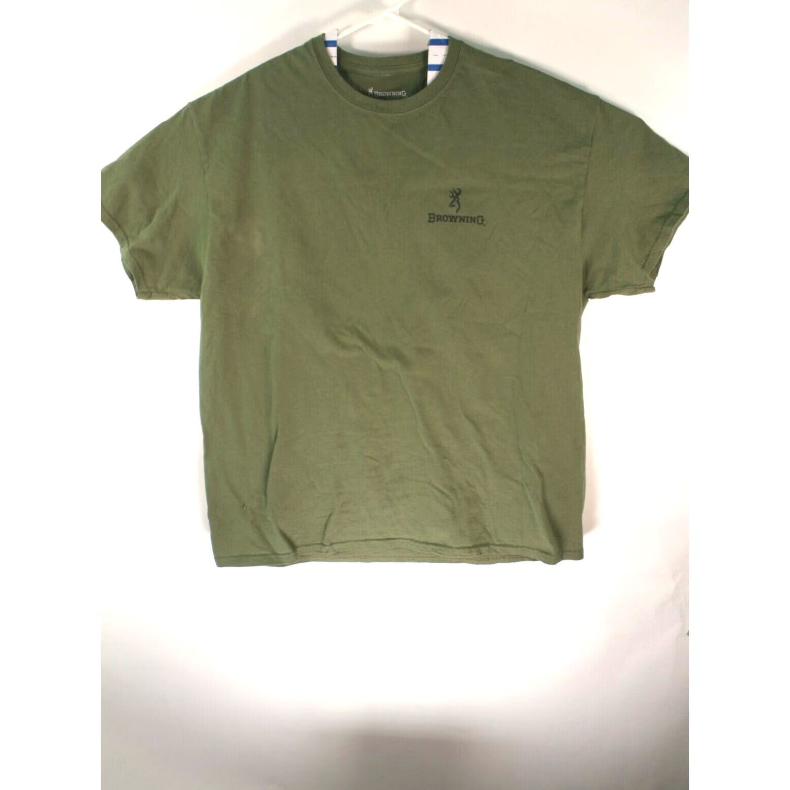 Vintage Browning T-Shirt Shirt Mens Large OD Green Deer Logo Hunting Outdoors Graphic Tee 90s Style Mens L Green Size US L / EU 52-54 / 3 - 2 Thumbnail