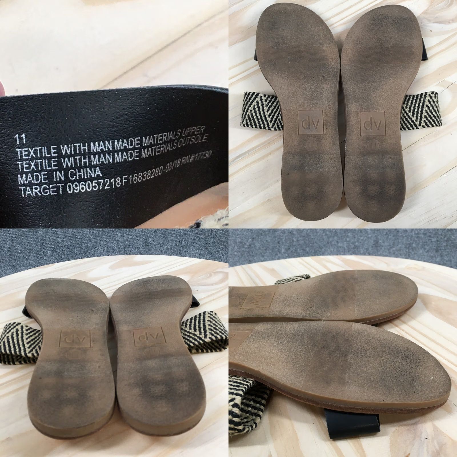 Dolce Vita DV by Dolce Vita Sandals Womens Slide Black Leather Two Strap Slip On Casual 11 Straps Leather DVSL etc Size US 11 / IT 41 - 9 Thumbnail