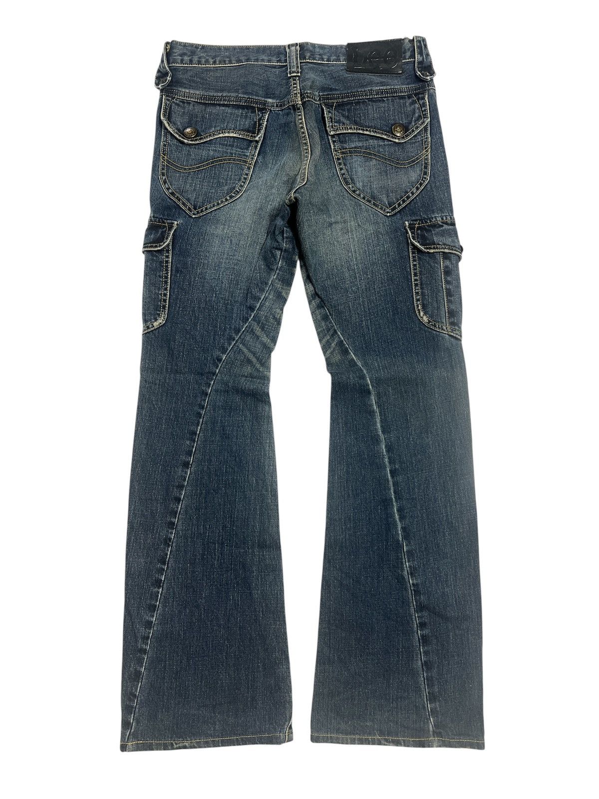 Japanese Brand FLARED 🔥 LEE RIDER CARGO TWISTED DISTRESSED DENIM PANT Size US 29 - 7 Thumbnail