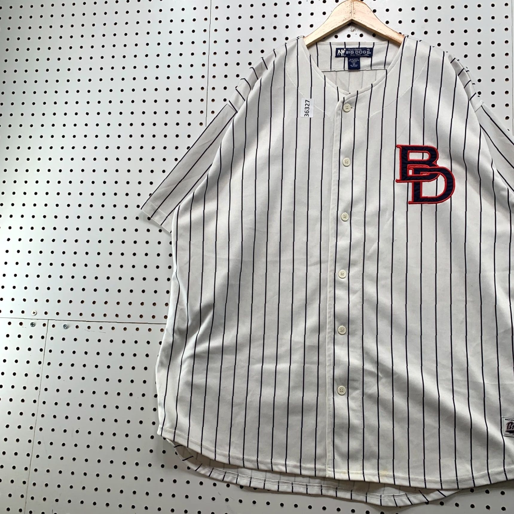 Big Dogs VINTAGE Big Dogs Baseball Jersey Men 2X White Striped Embroidered 90s Jersey Men Big 2X White Striped Embroidered Baseball Jersey 90s Mens Size US XXL / EU 58 / 5 - 4 Thumbnail
