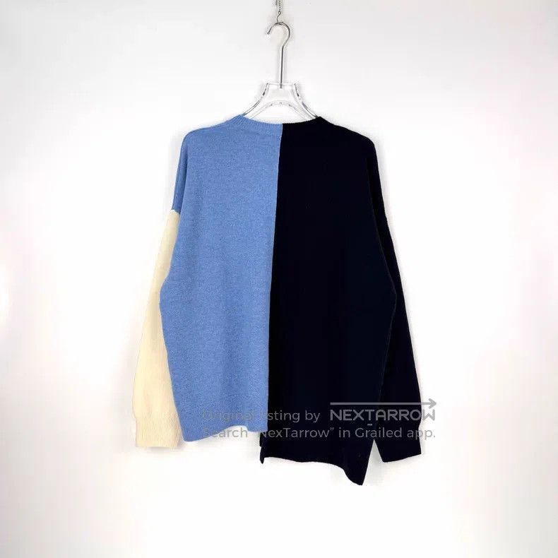 Loewe Loewe Blue Patchwork Embroidered Logo Asymmetrical Wool Sw Size L / US 10 / IT 46 - 4 Thumbnail