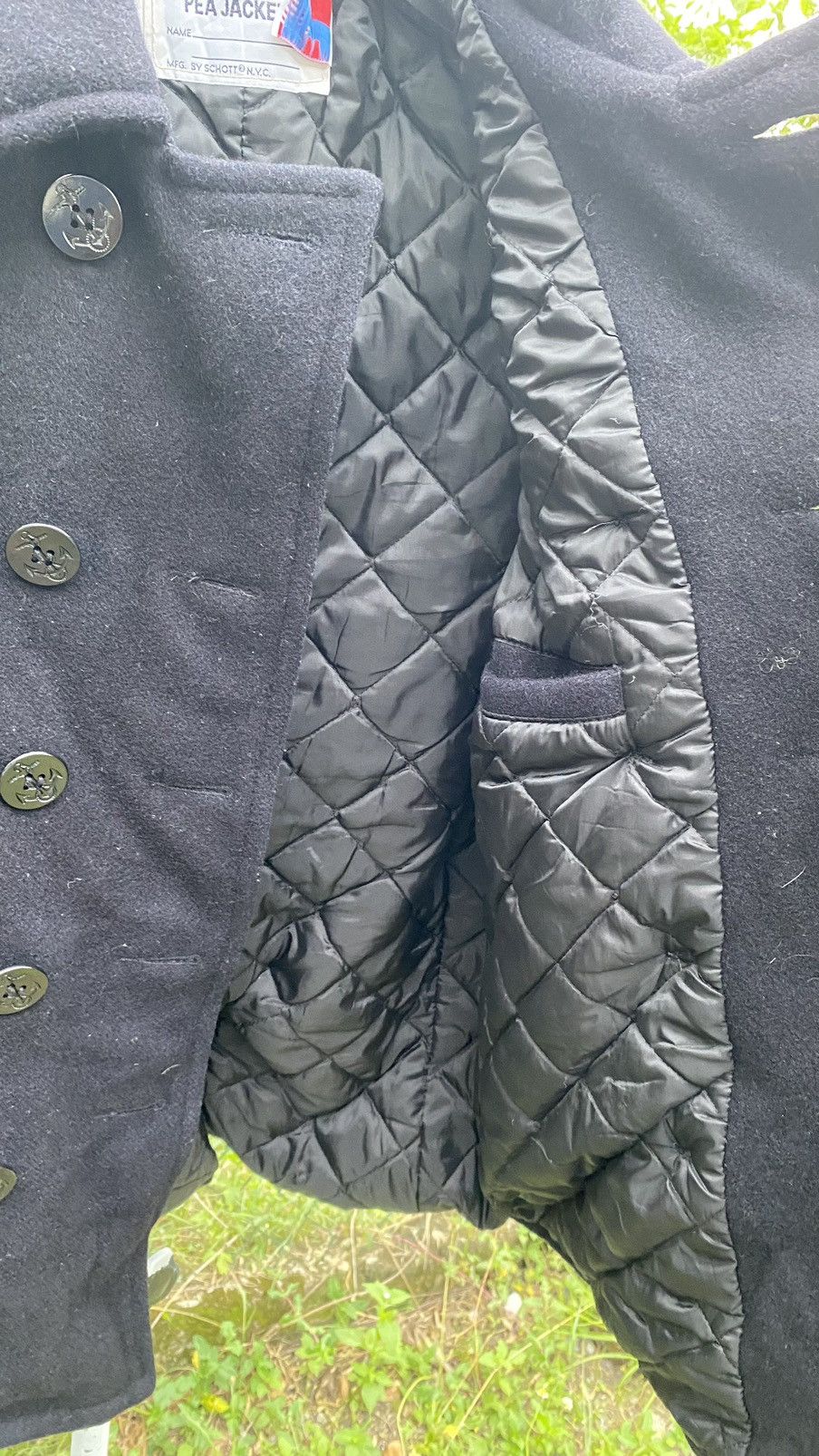 Schott Schott N.Y.C. Wool Pea Coat Jacket 740N US Navy Mens Size US XXS / EU 40 - 5 Thumbnail