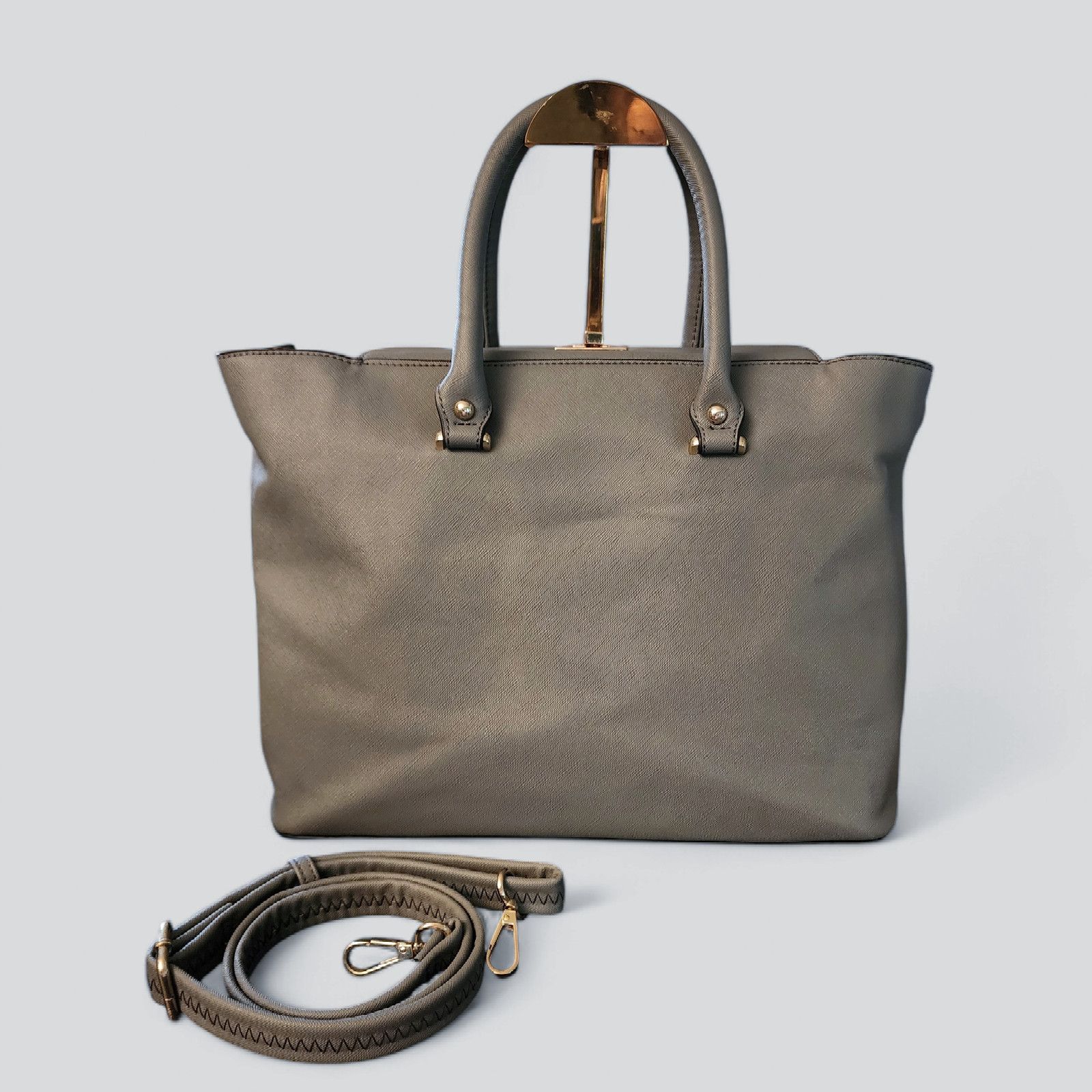 Other Catherine Malandrino Gray Large Satchel Women's Handbag Size ONE SIZE - 2 Thumbnail