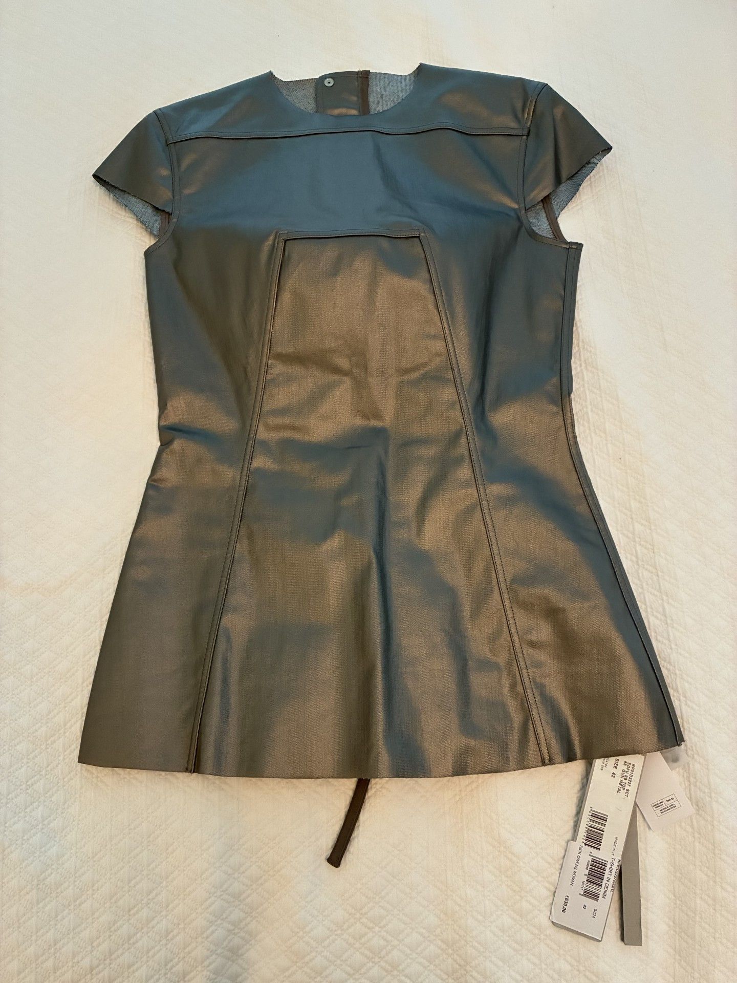 Rick Owens Edfu SS24 Metallic Corset Top with Short Sleeves Size M / US 6-8 / IT 42-44 - 1 Thumbnail