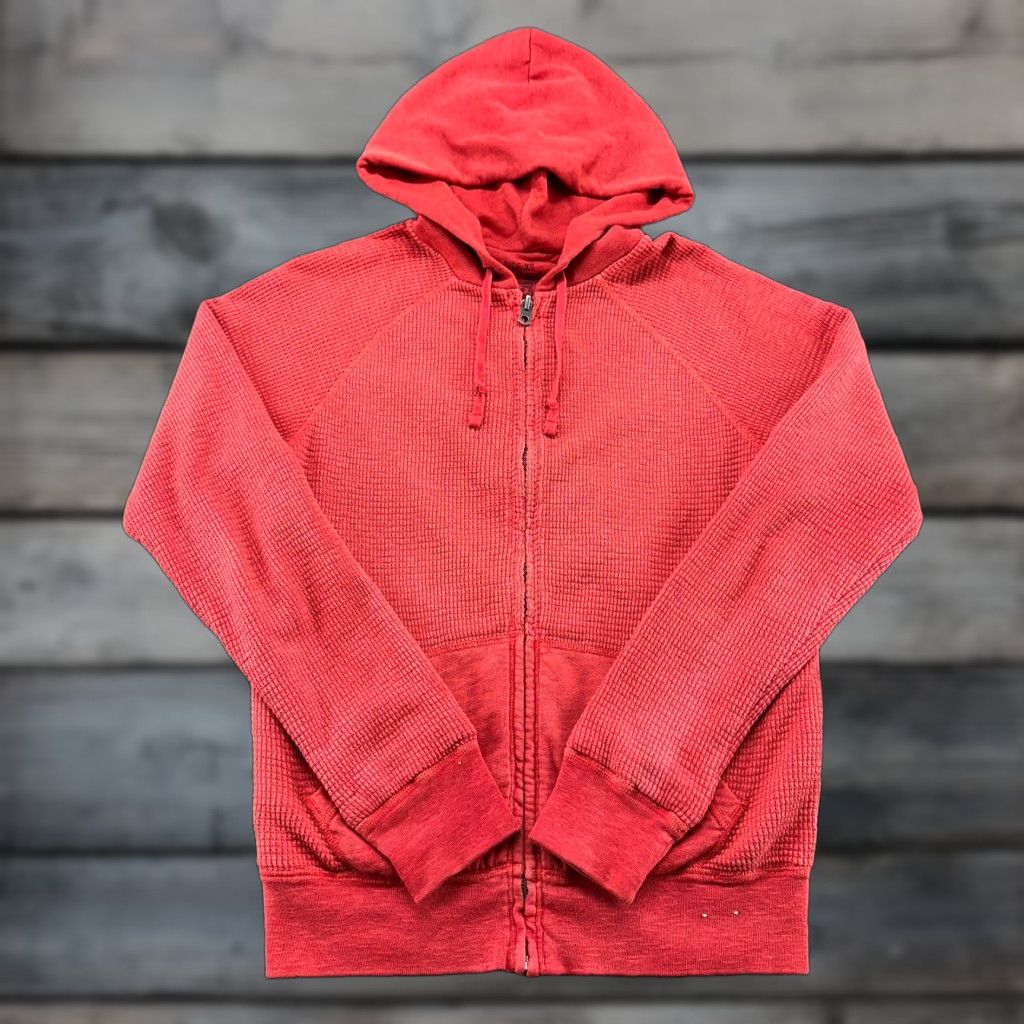 VINTAGE RRL Hoodie Mens XS Red Full Zip Reversible Knit 50s/60s