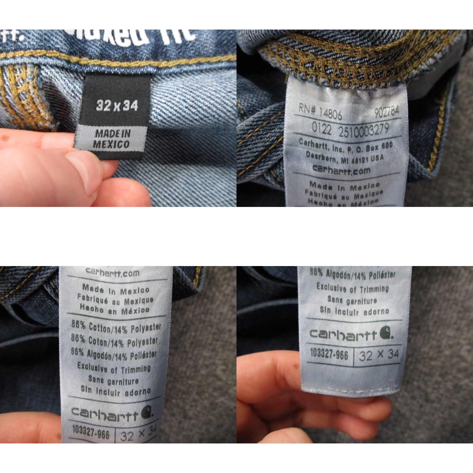 Carhartt Carhartt Jeans Mens 32 X 34 Blue Denim Relaxed Fit Straight Boot Casual Country Jeans Mens Regular Blue Denim 5-Pocket Design Boots Cut Mens Size US 28 / EU 44 - 8 Thumbnail