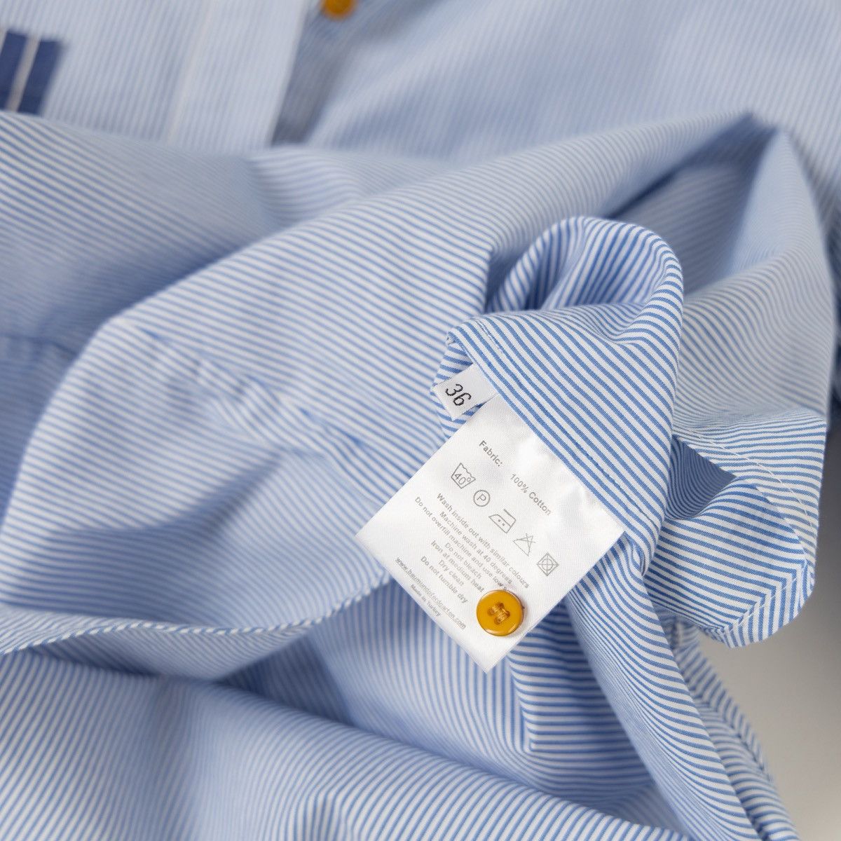 Other Baum und Pferdgarten Mens Blue Striped Shirt Mandarin Collar Size US S / EU 44-46 / 1 - 7 Thumbnail
