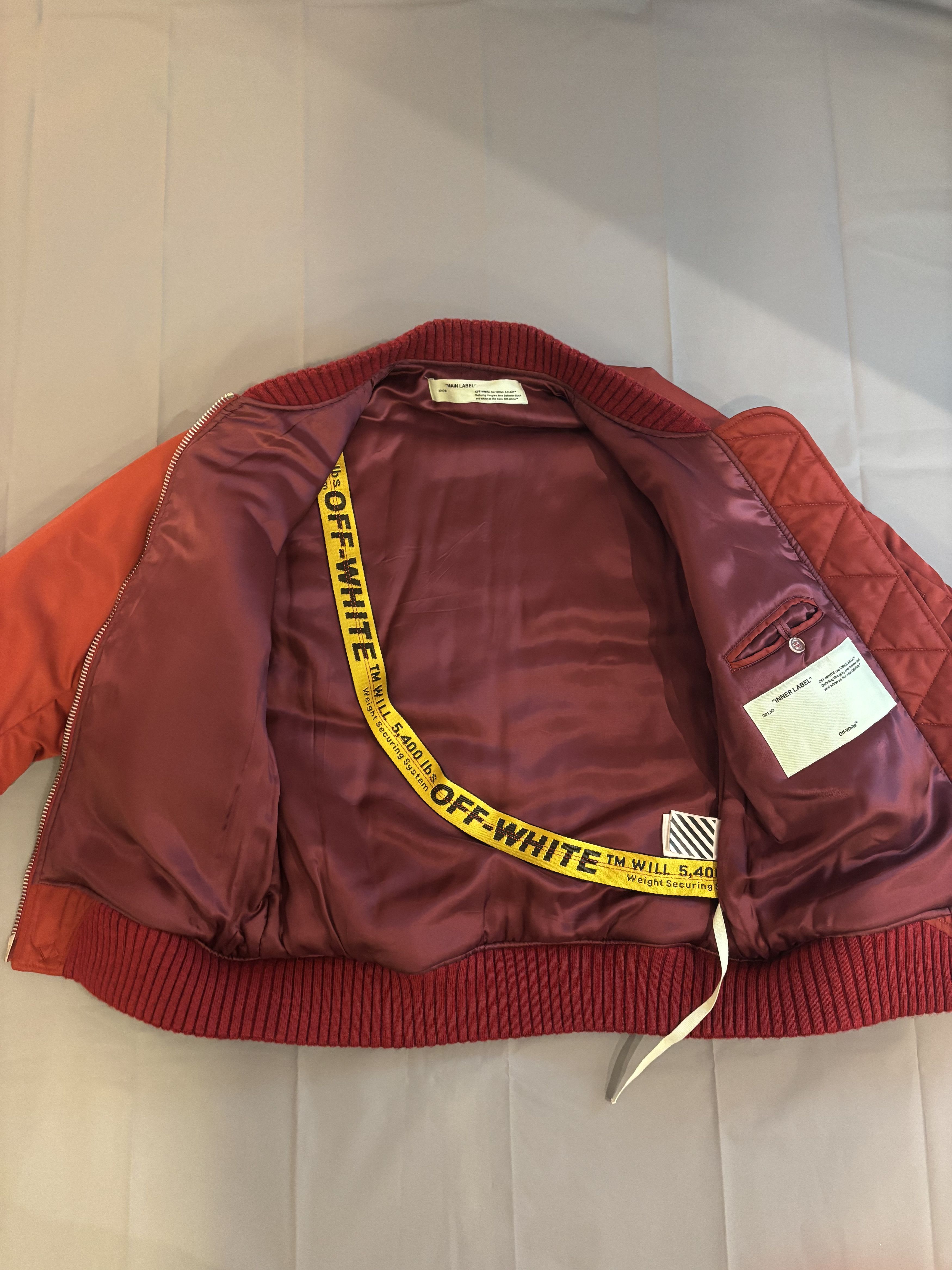 Off-White Veste bombers en nylon bordeaux Off-White en tbe Size US L / EU 52-54 / 3 - 8 Thumbnail