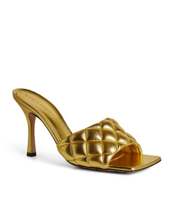 Bottega Veneta o1bcso1str0924 Padded Mule in Gold Size US 10 / IT 40 - 4 Thumbnail