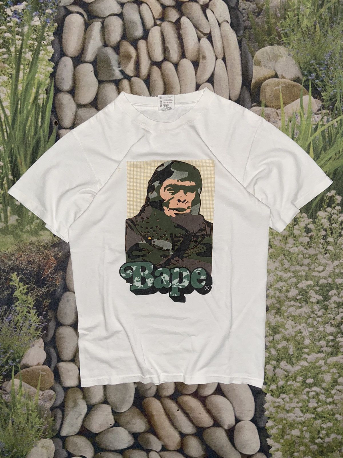Bape × Vintage BAPE GRID SOLDIER TEE Size US S / EU 44-46 / 1 - 1 Thumbnail