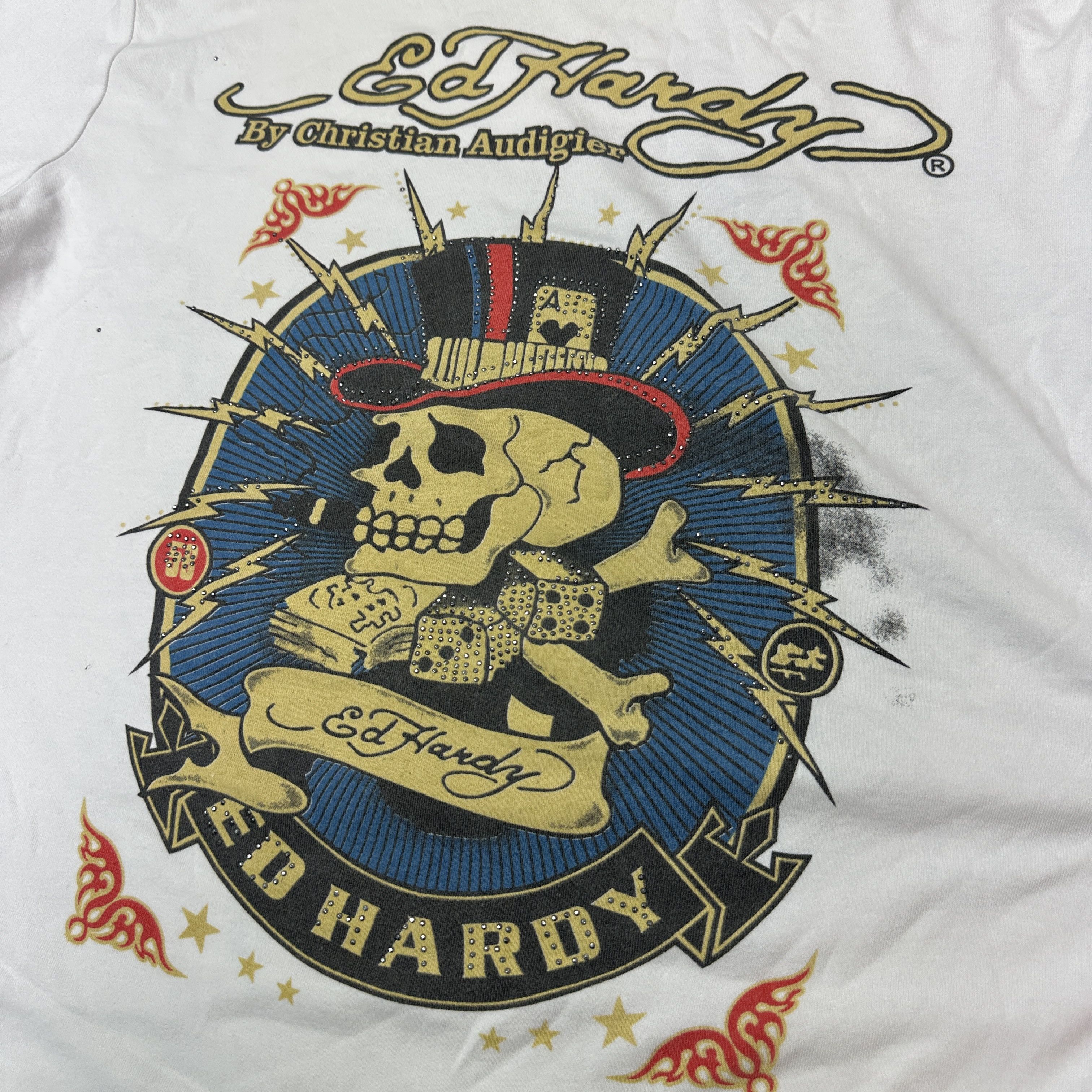 Ed Hardy Vintage Avant Garde Grunge Skull Print Ed Hardy T-shirt Y2K Size US XXL / EU 58 / 5 - 3 Thumbnail
