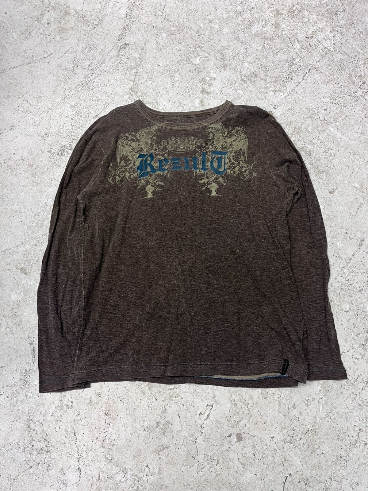 Vintage Brown y2k rezult long sleeve tee Size US S / EU 44-46 / 1 - 2 Thumbnail