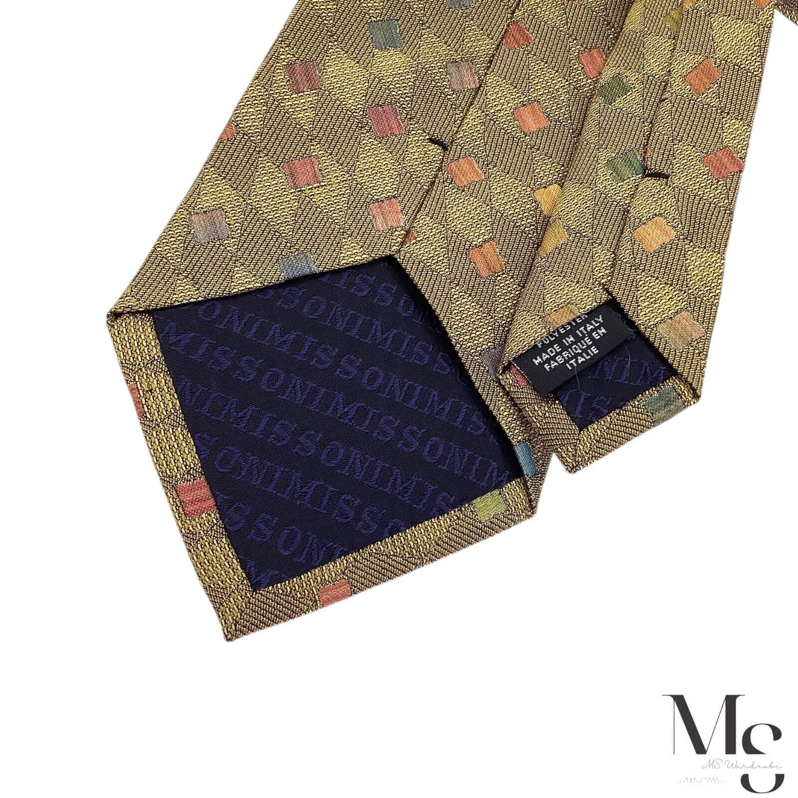 Missoni MISSONI Green Geometric Luxury Silk Tie Made In Italy W: 3.7 Size ONE SIZE - 4 Thumbnail