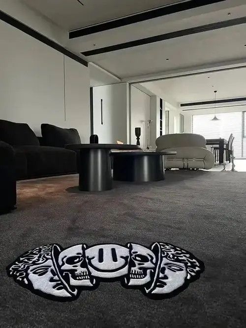 VIBE Black White Funny Creative Carpet 60x120cm Size ONE SIZE - 1 Thumbnail