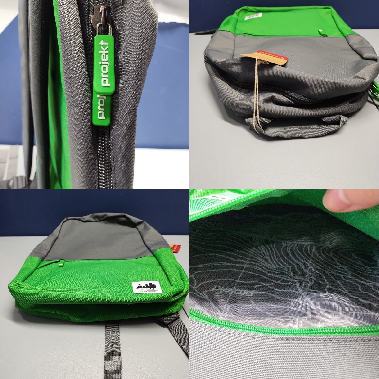 Y/Project Projekt Karl Unisex Backpack Green Gray Canvas Adjustable Straps Water Resistant Medium Color Green & Gray Backpack Unisex Adults Mens Womens Size ONE SIZE - 9 Thumbnail