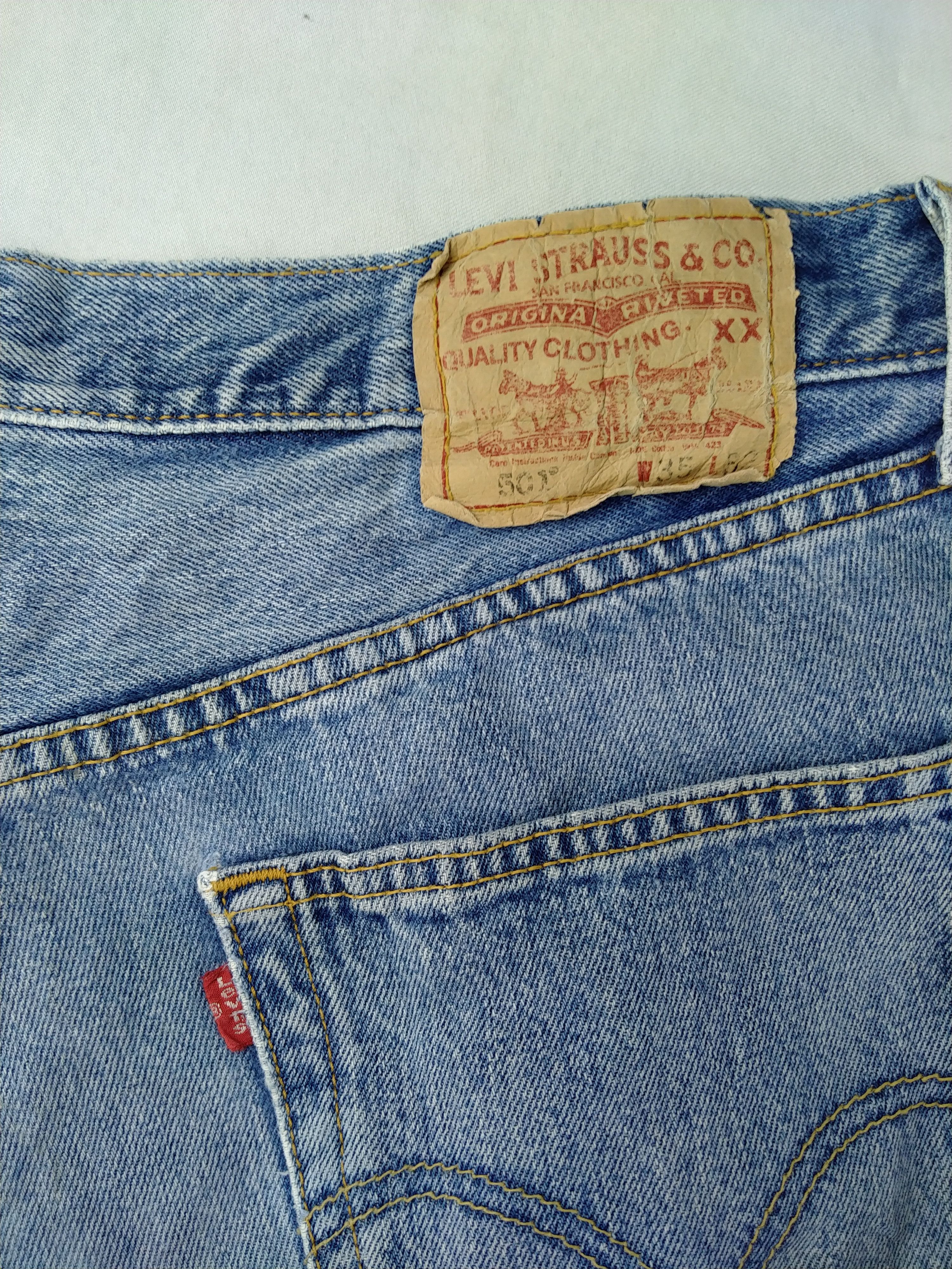 Levi's Vintage Levi's 501 Blue Wash Denim 34x31.5 -JN799 Size US 34 / EU 50 - 10 Thumbnail