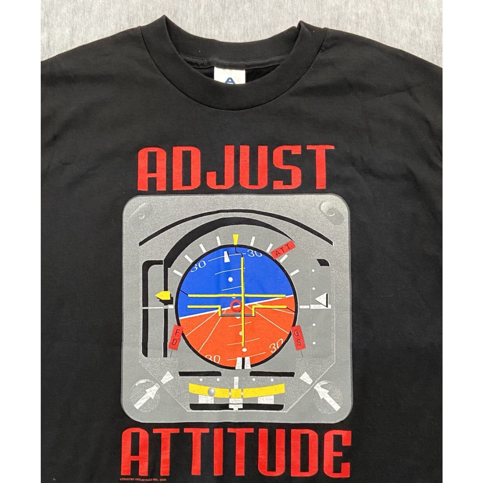 Vintage VINTAGE Alstyle Apparel & Activewear T-Shirt Pilot Flying Radar Graphic Adult Medium Black 00s Y2K Mens M Size US M / EU 48-50 / 2 - 3 Thumbnail